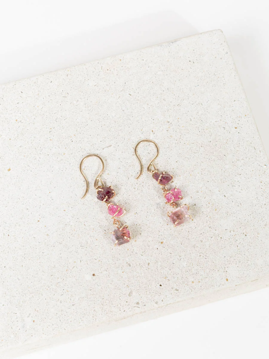 pink drop earrings - Image 2