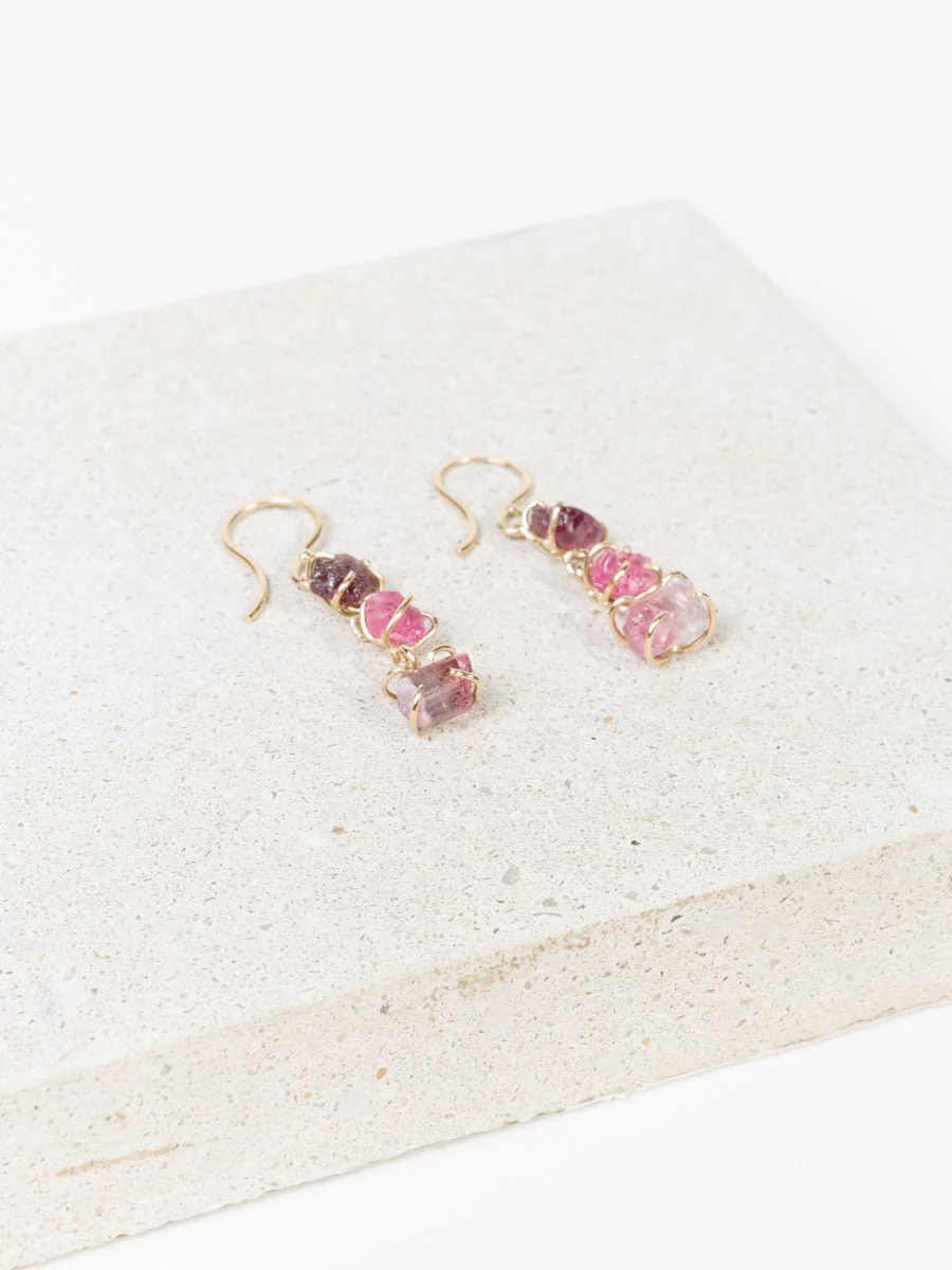 pink drop earrings - Image 3