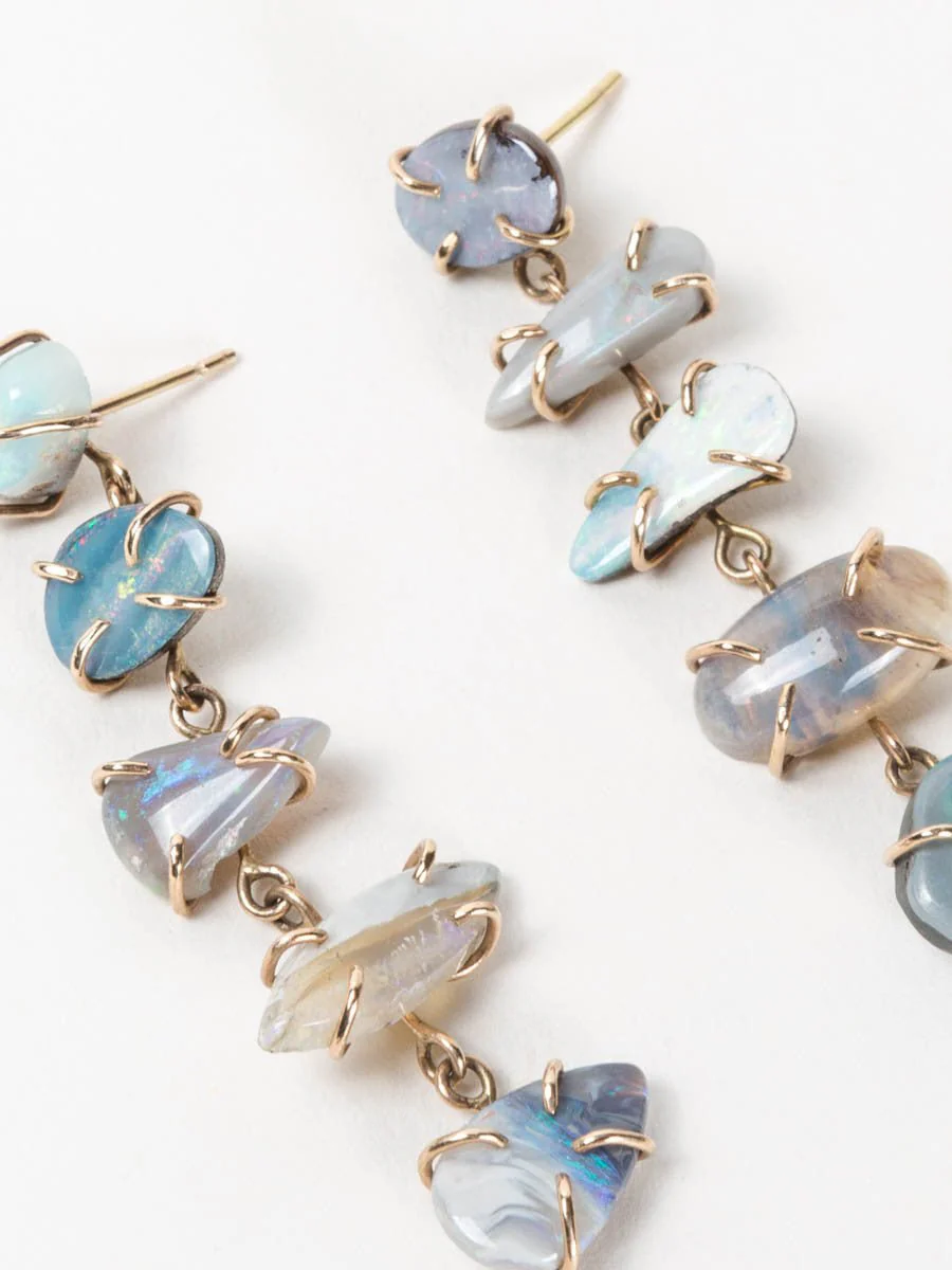 opal freeform drop earrings - Image 2