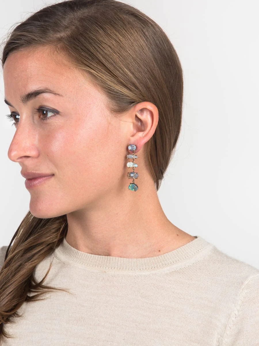 opal freeform drop earrings - Image 3