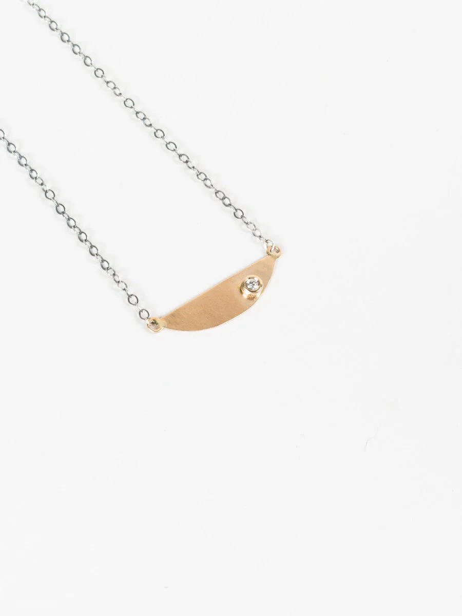 half moon pendant - ss chain
