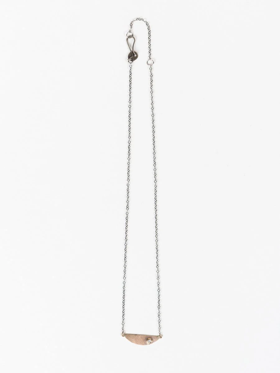 half moon pendant - ss chain - Image 2