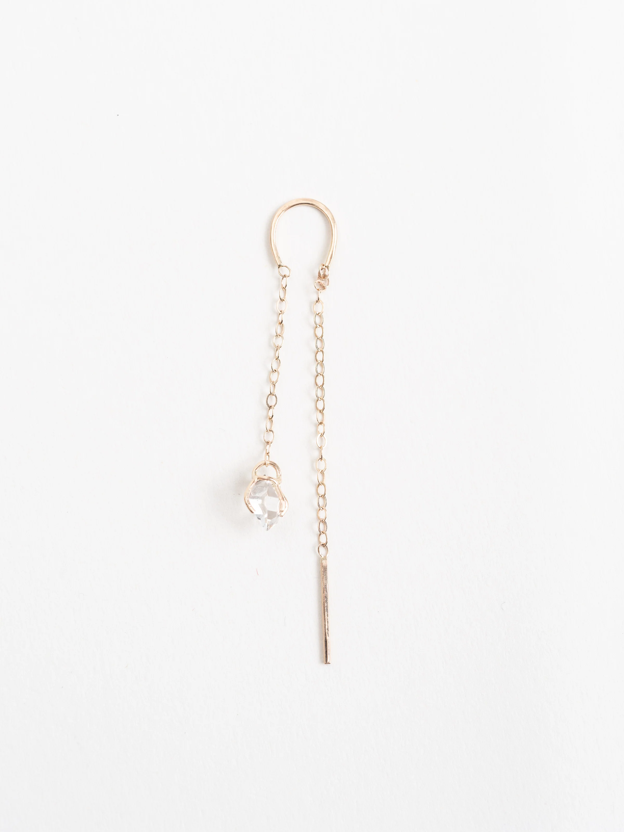 herkimer diamond horse shoe & chain earring
