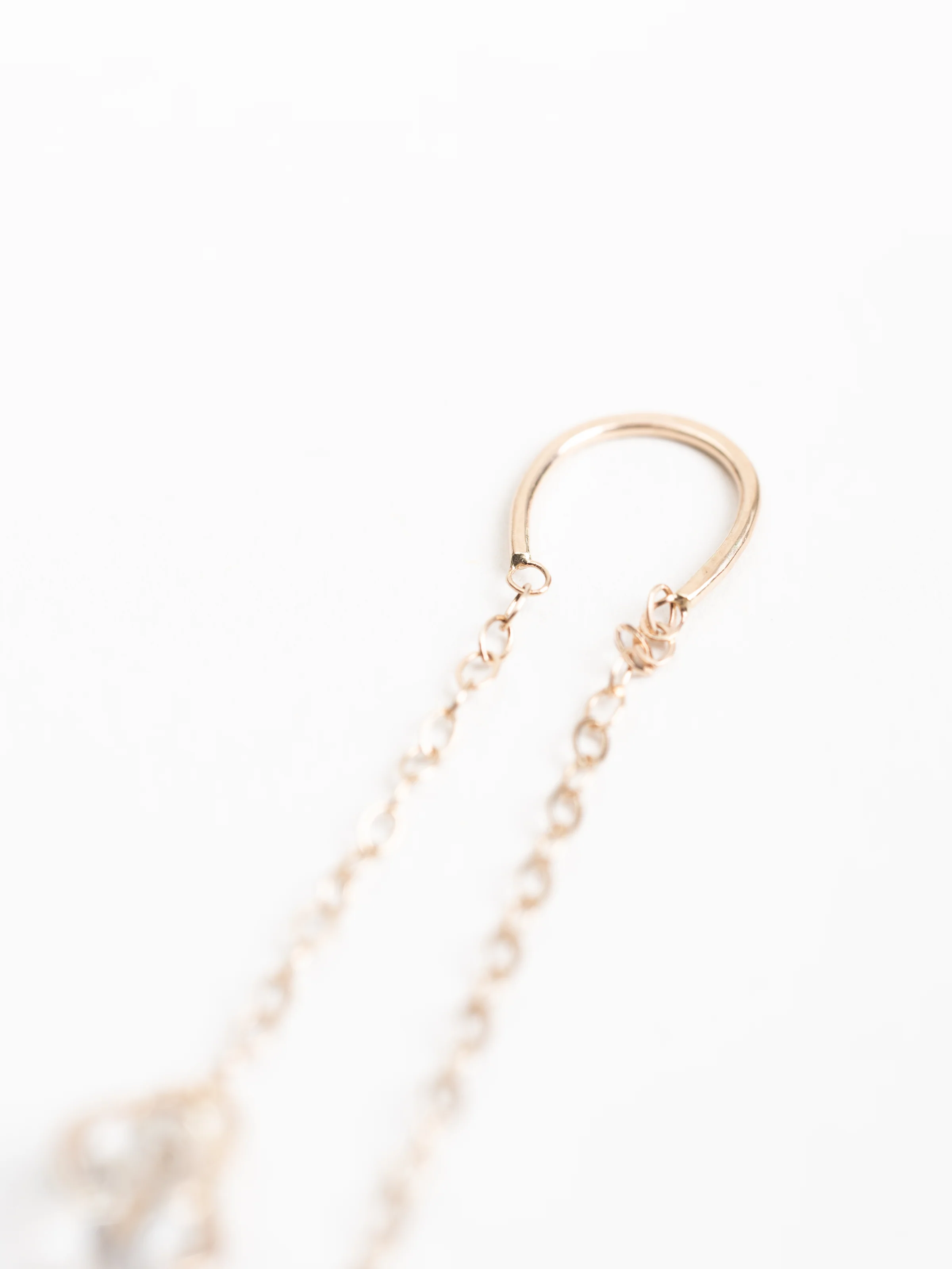 herkimer diamond horse shoe & chain earring - Image 2