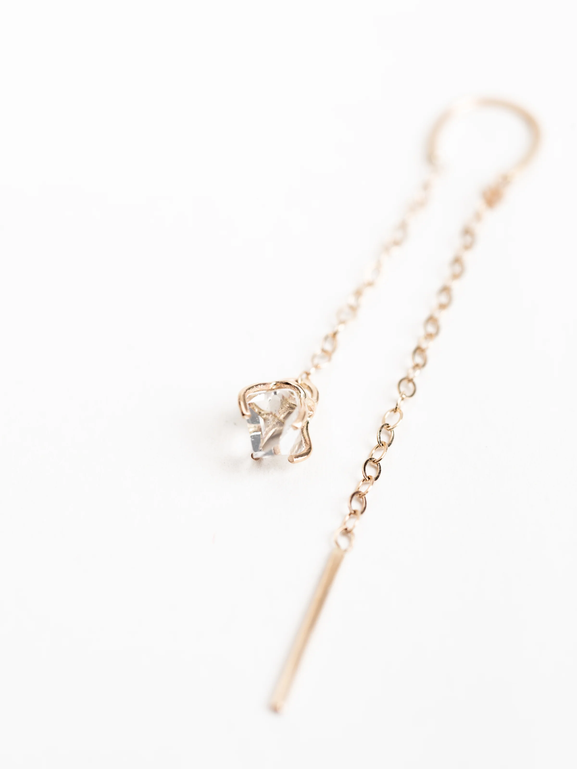 herkimer diamond horse shoe & chain earring - Image 3