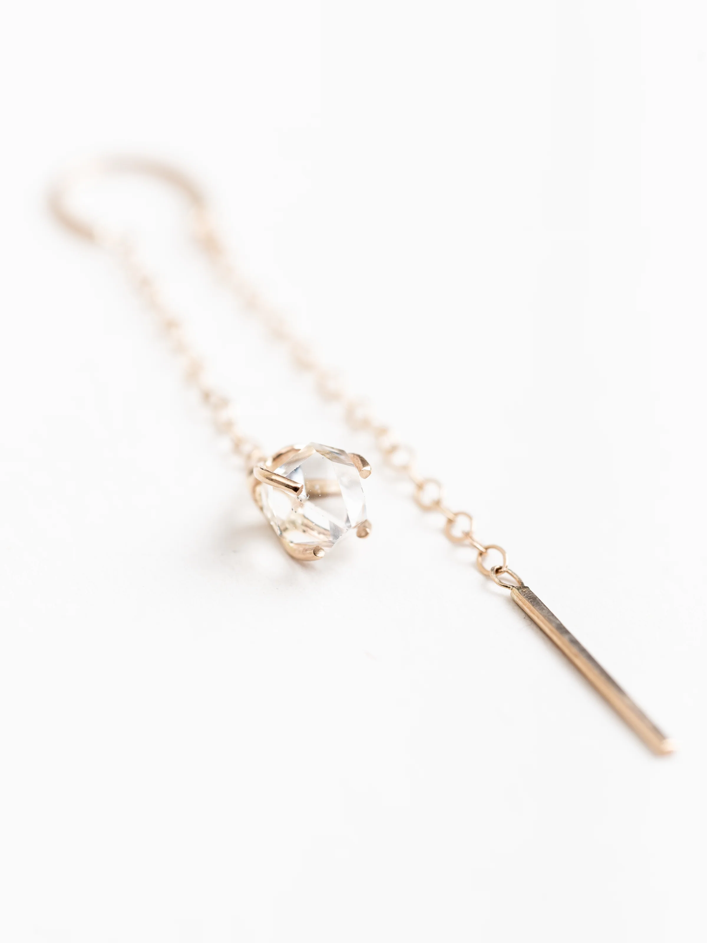 herkimer diamond horse shoe & chain earring - Image 4
