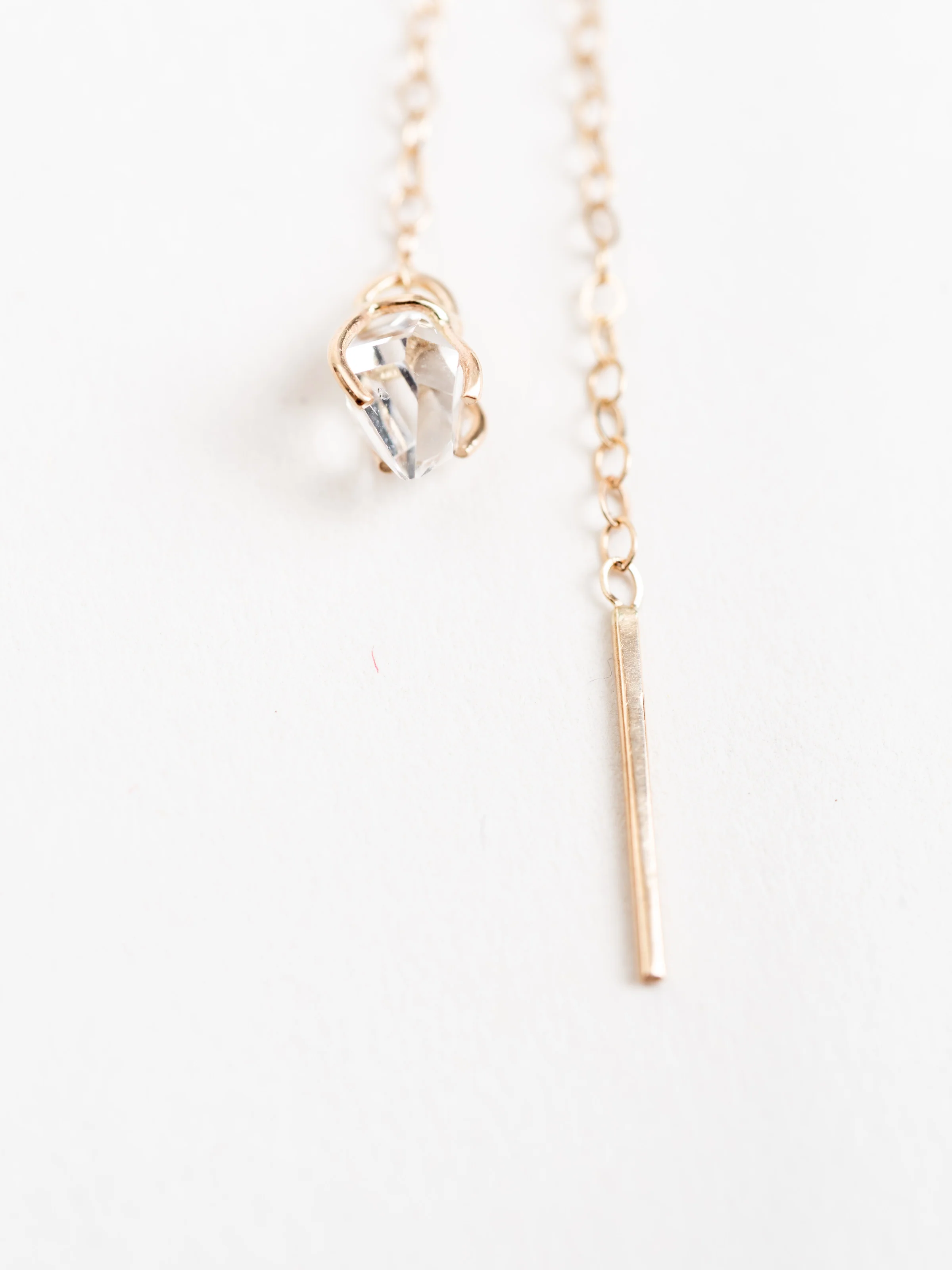 herkimer diamond horse shoe & chain earring - Image 5