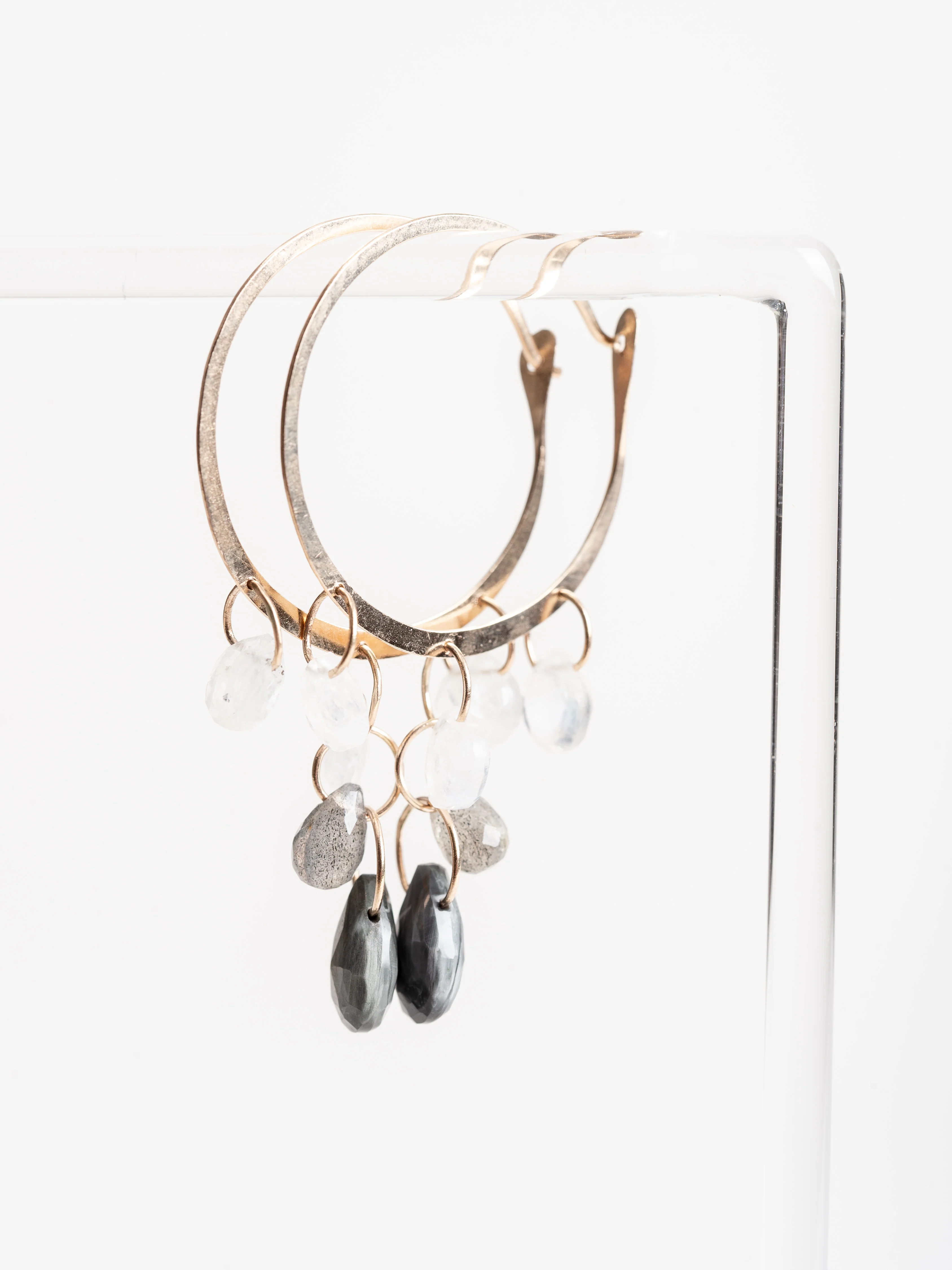 large hoop drop earring - labrodorite - Image 2