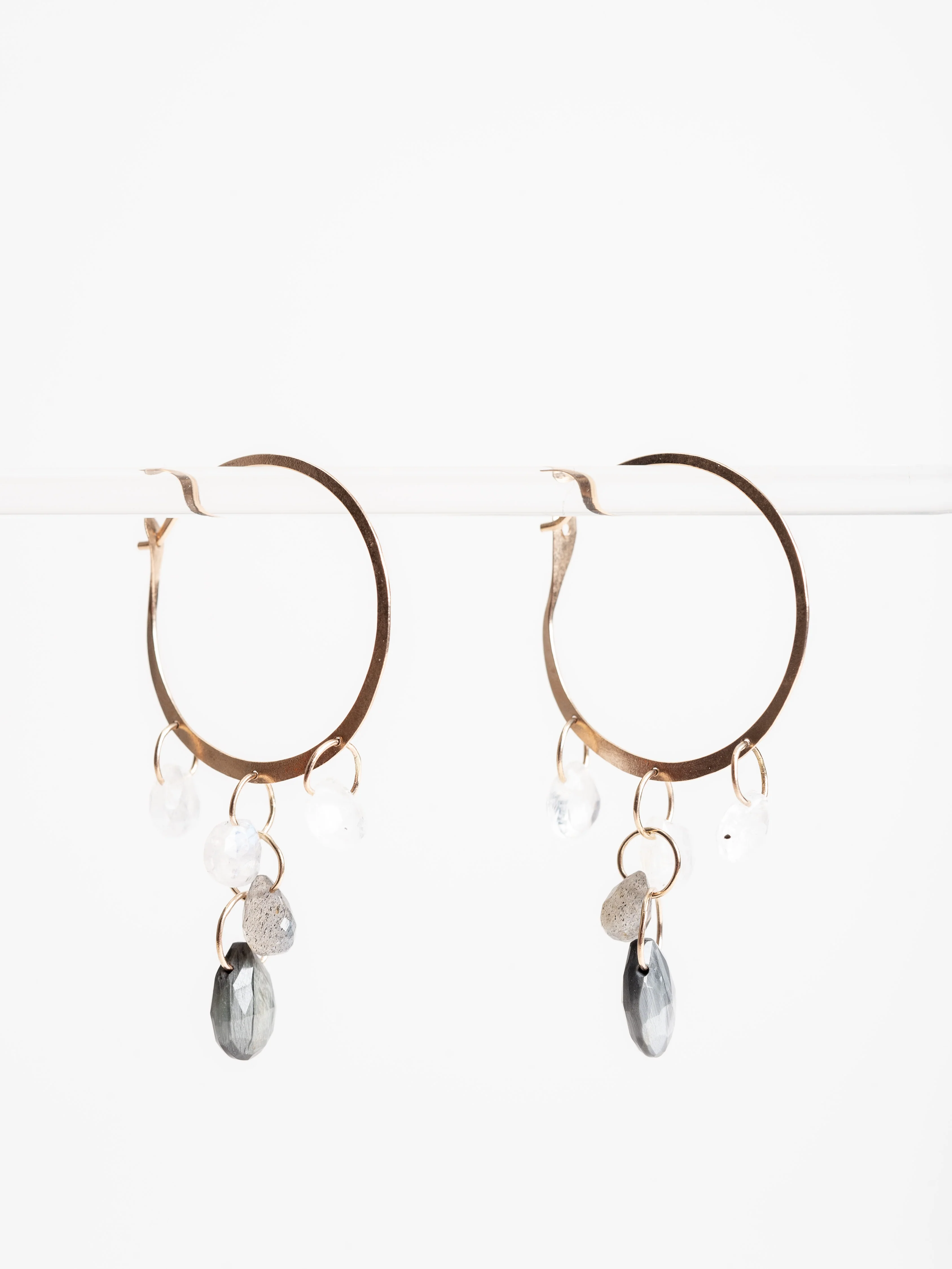 large hoop drop earring - labrodorite - Image 3