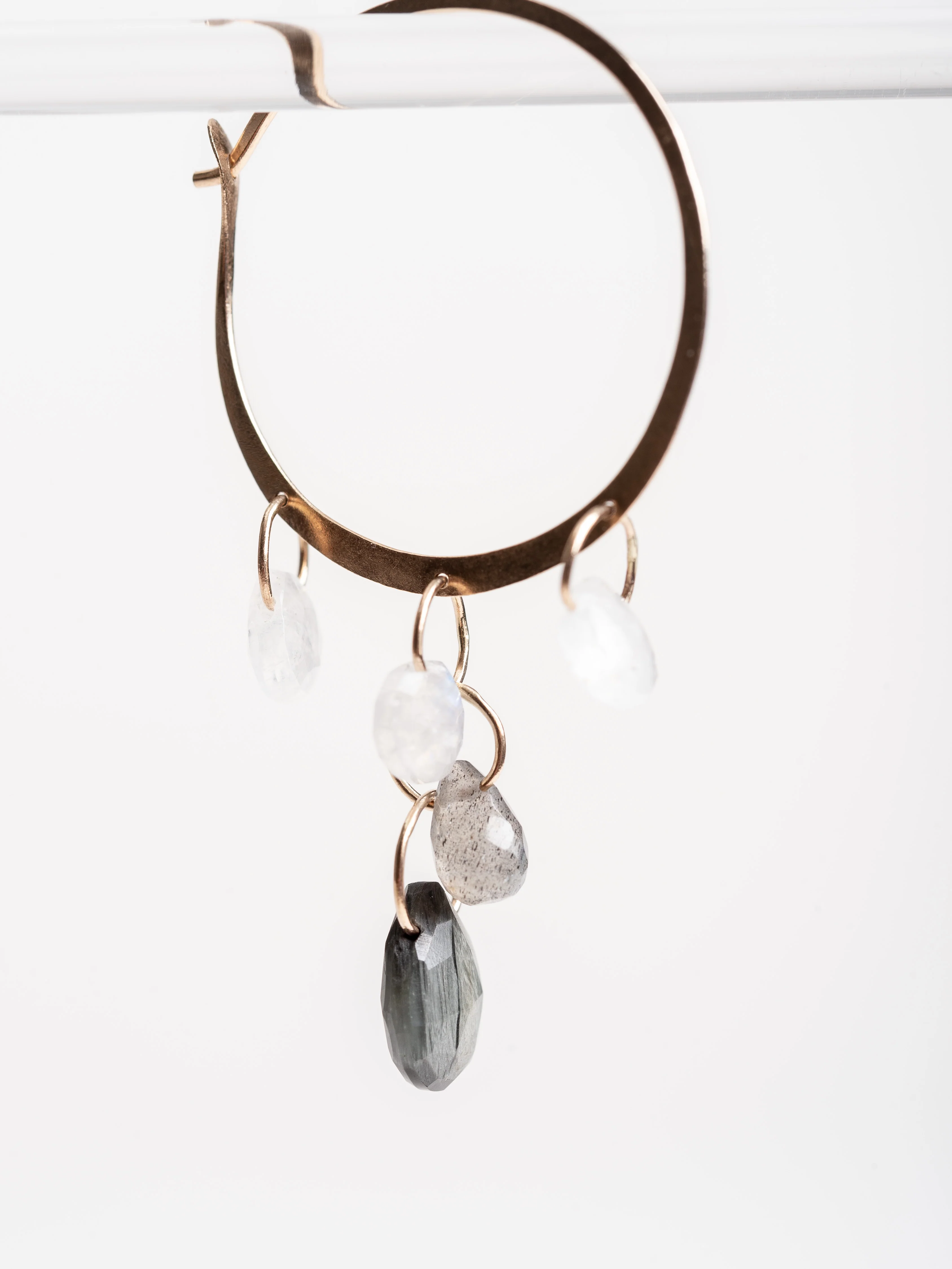 large hoop drop earring - labrodorite - Image 4