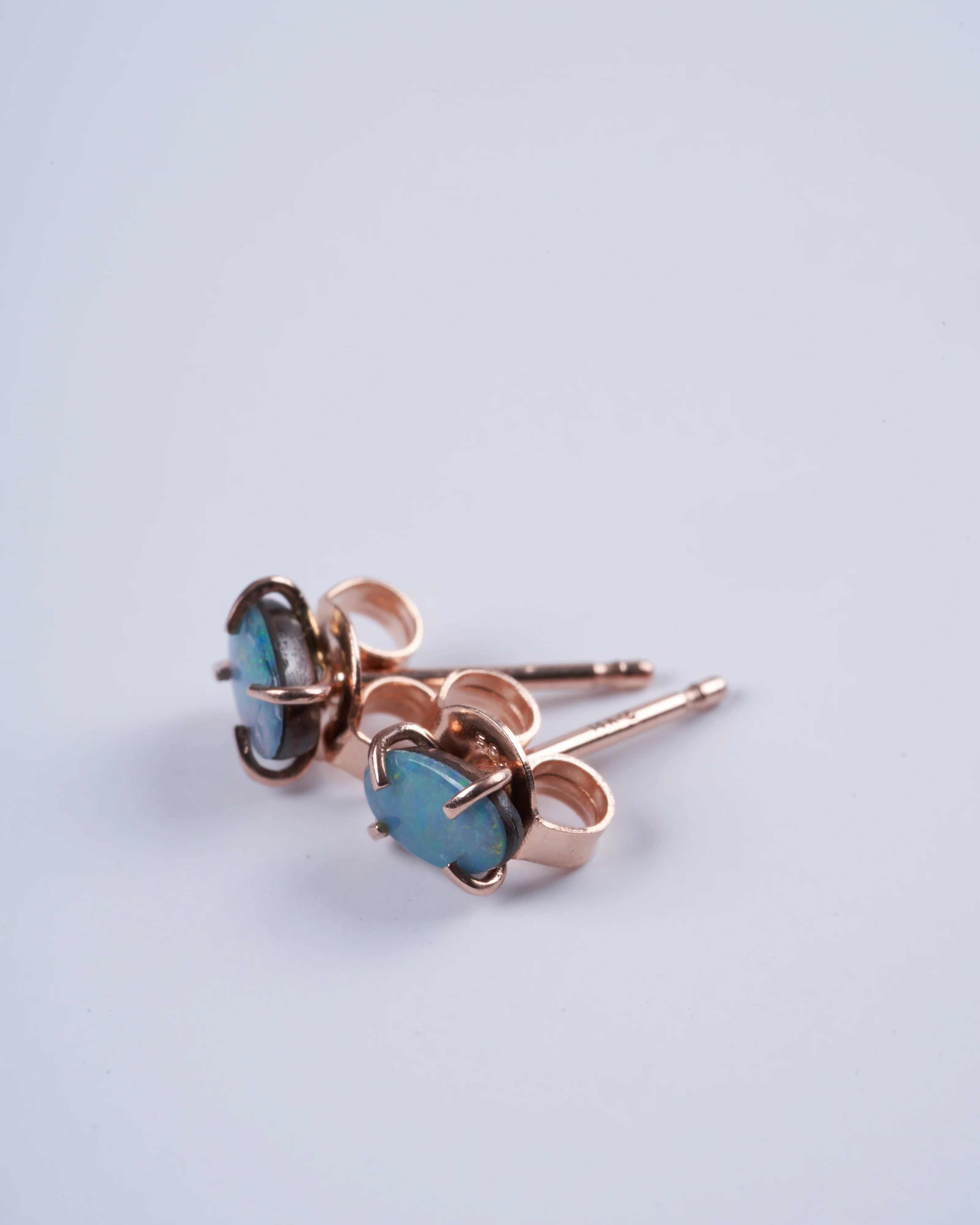 limited edition 14k rose gold australian opal stud - Image 2