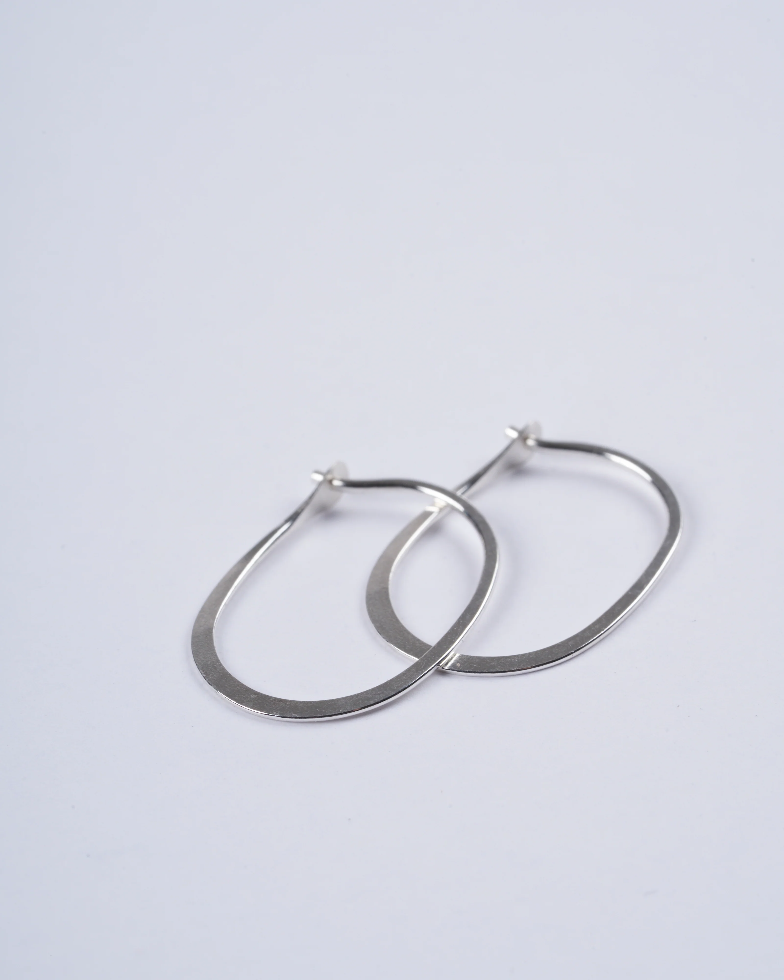 oval forged hoops silver - silver - Image 2