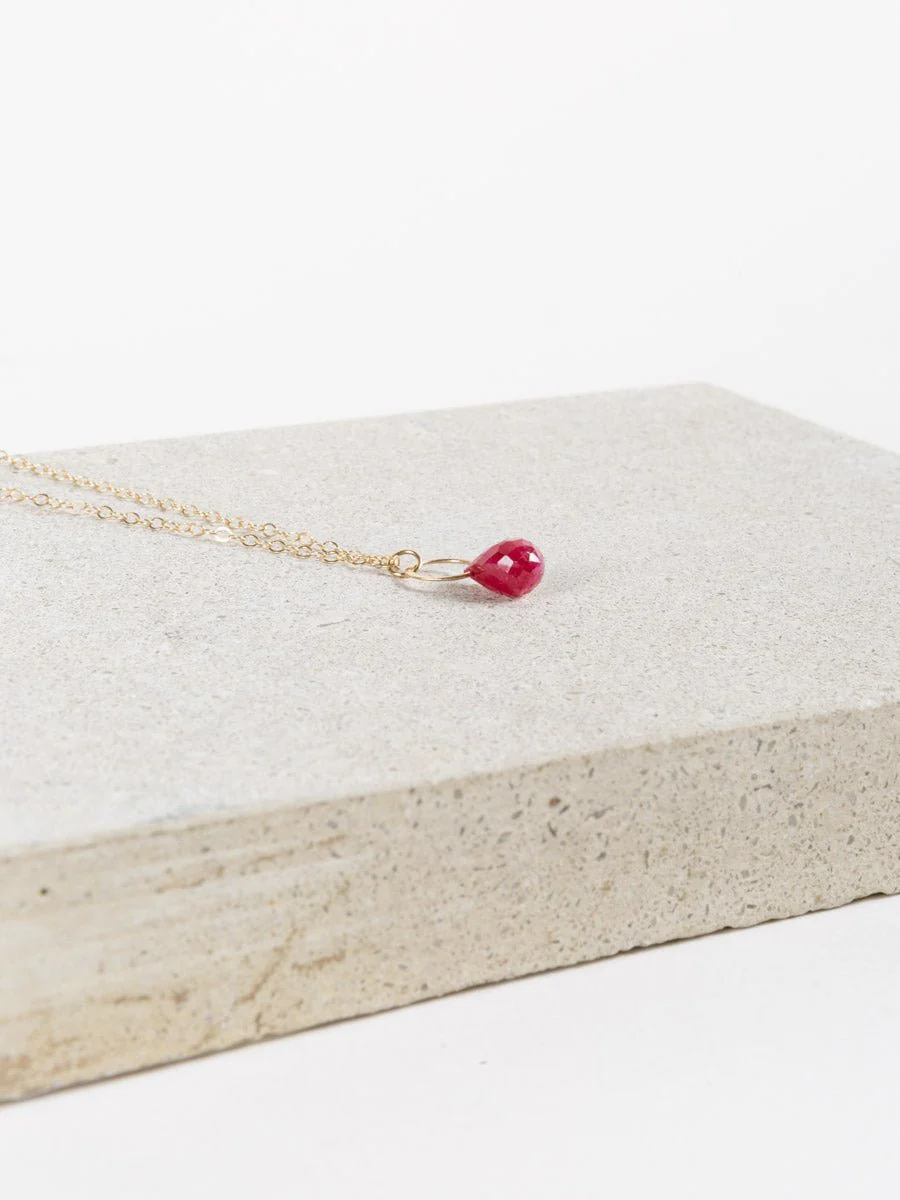 ruby single drop necklace - Image 2