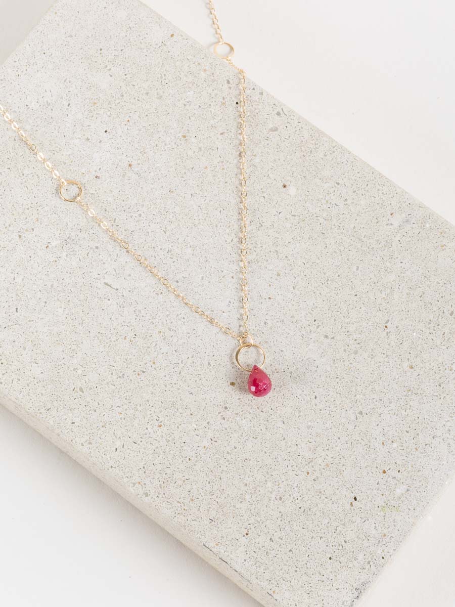 ruby single drop necklace - Image 3