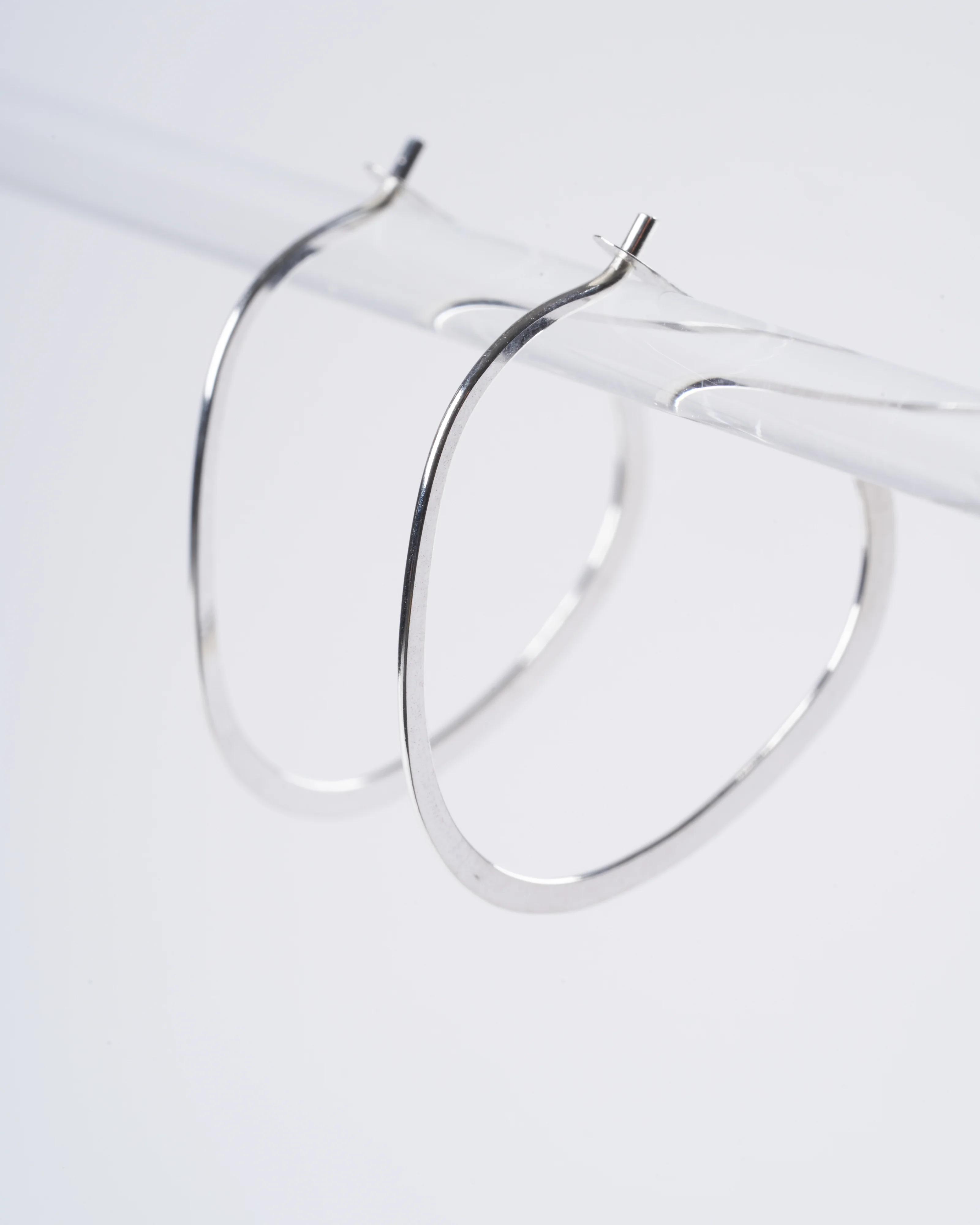 silver small triangle hoop - silver - Image 2