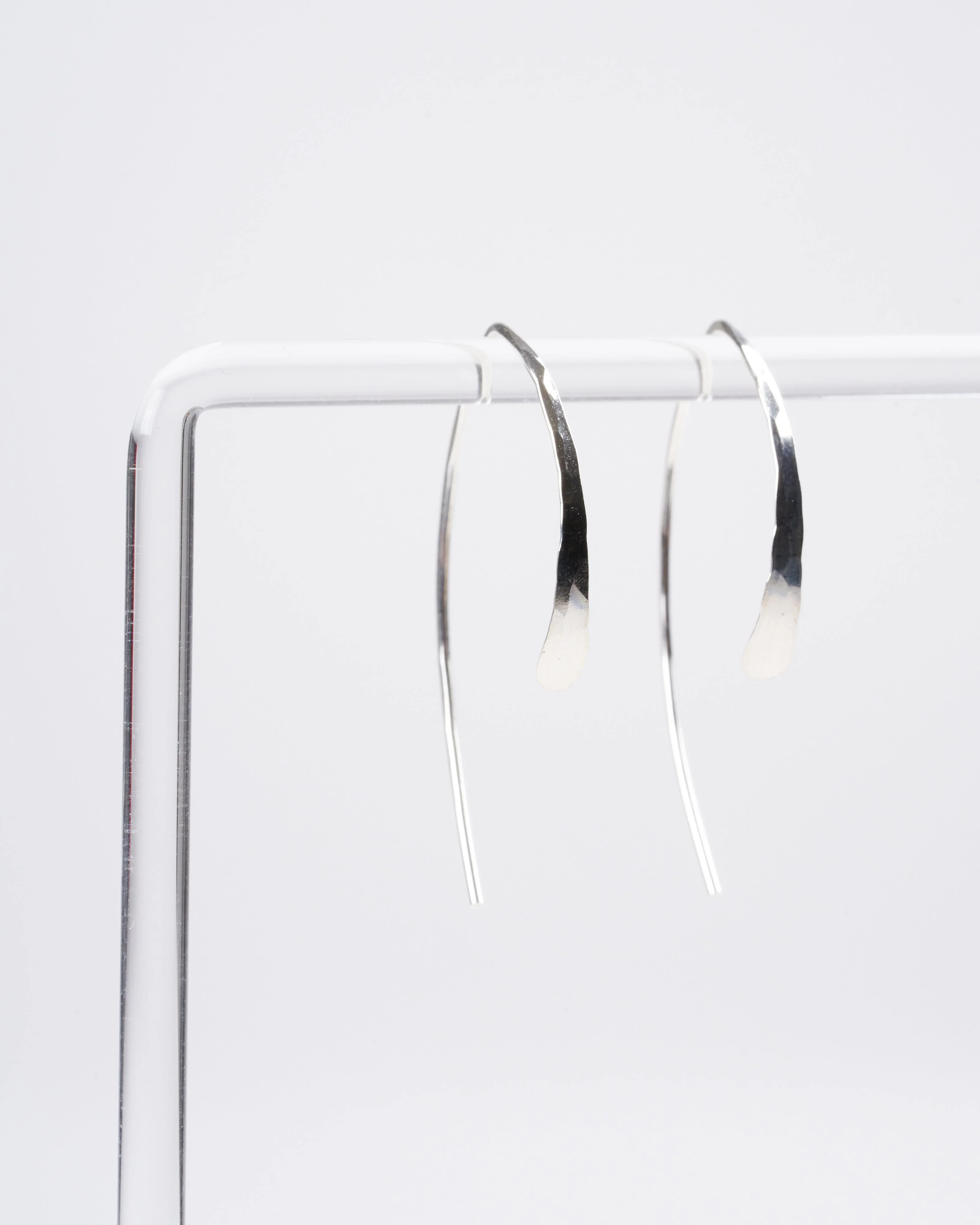sterling silver 1.5" wishbone hoop. - silver - Image 3