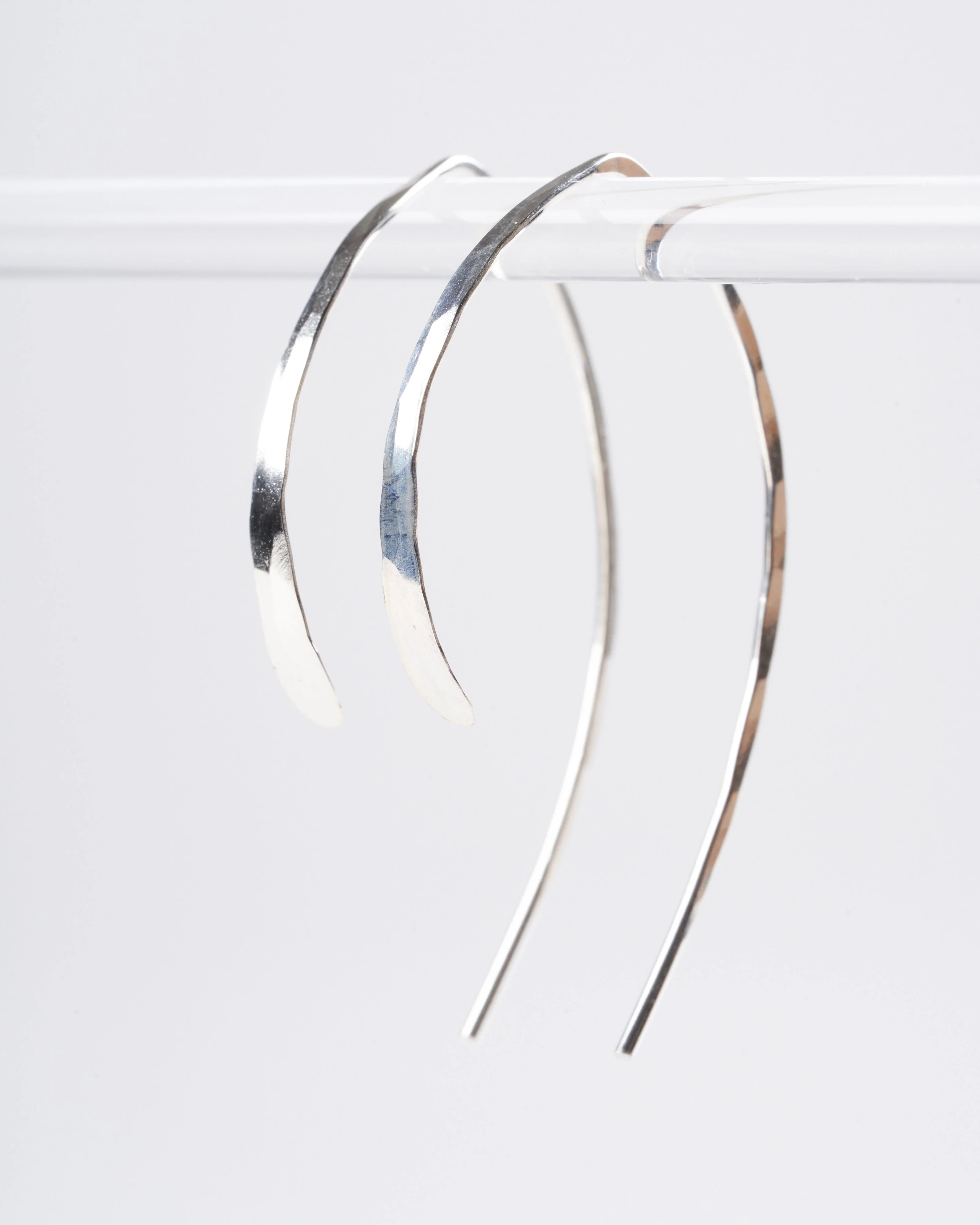 sterling silver 1.5" wishbone hoop. - silver - Image 4
