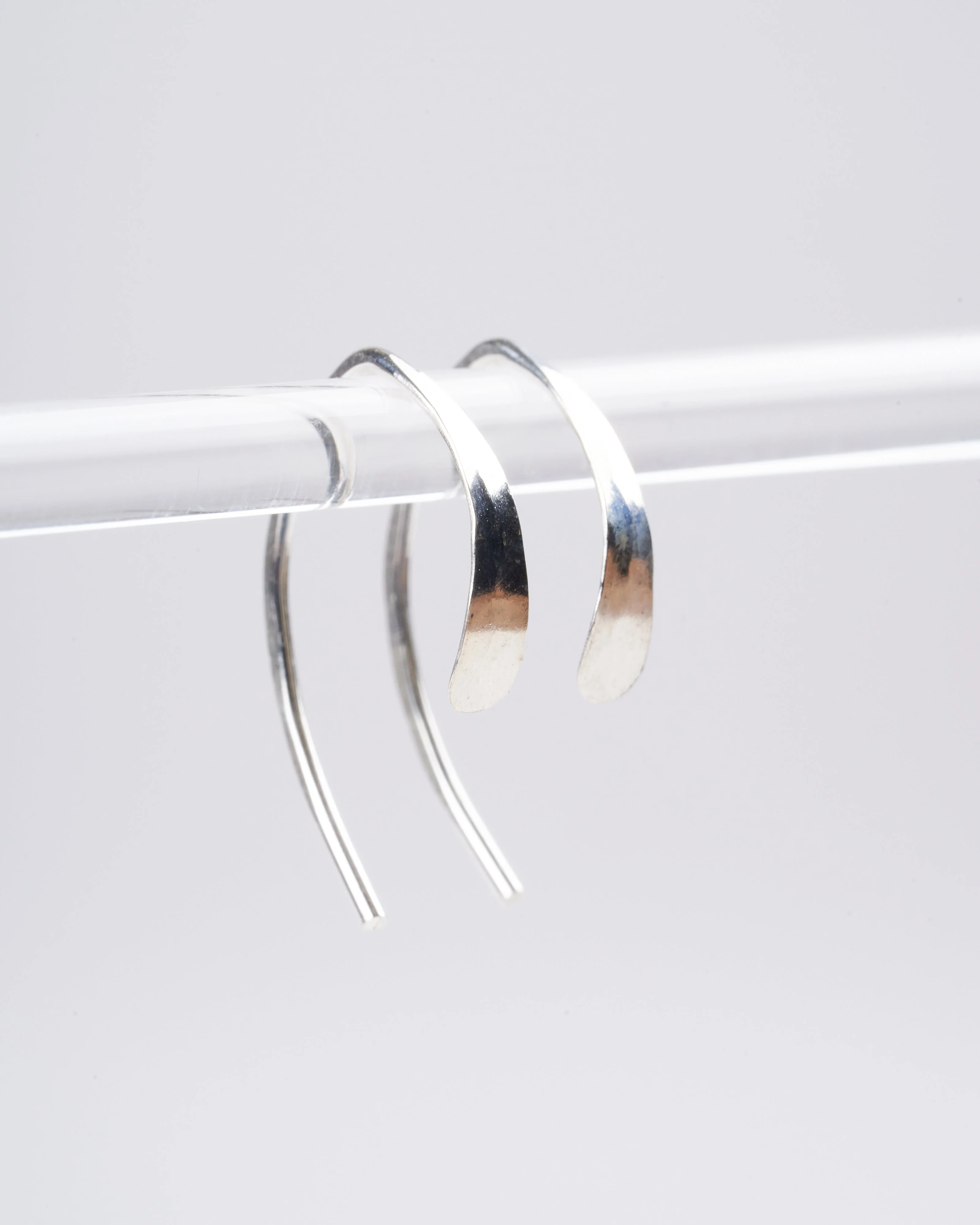 sterling silver extra small wishbone hoop - silver - Image 2