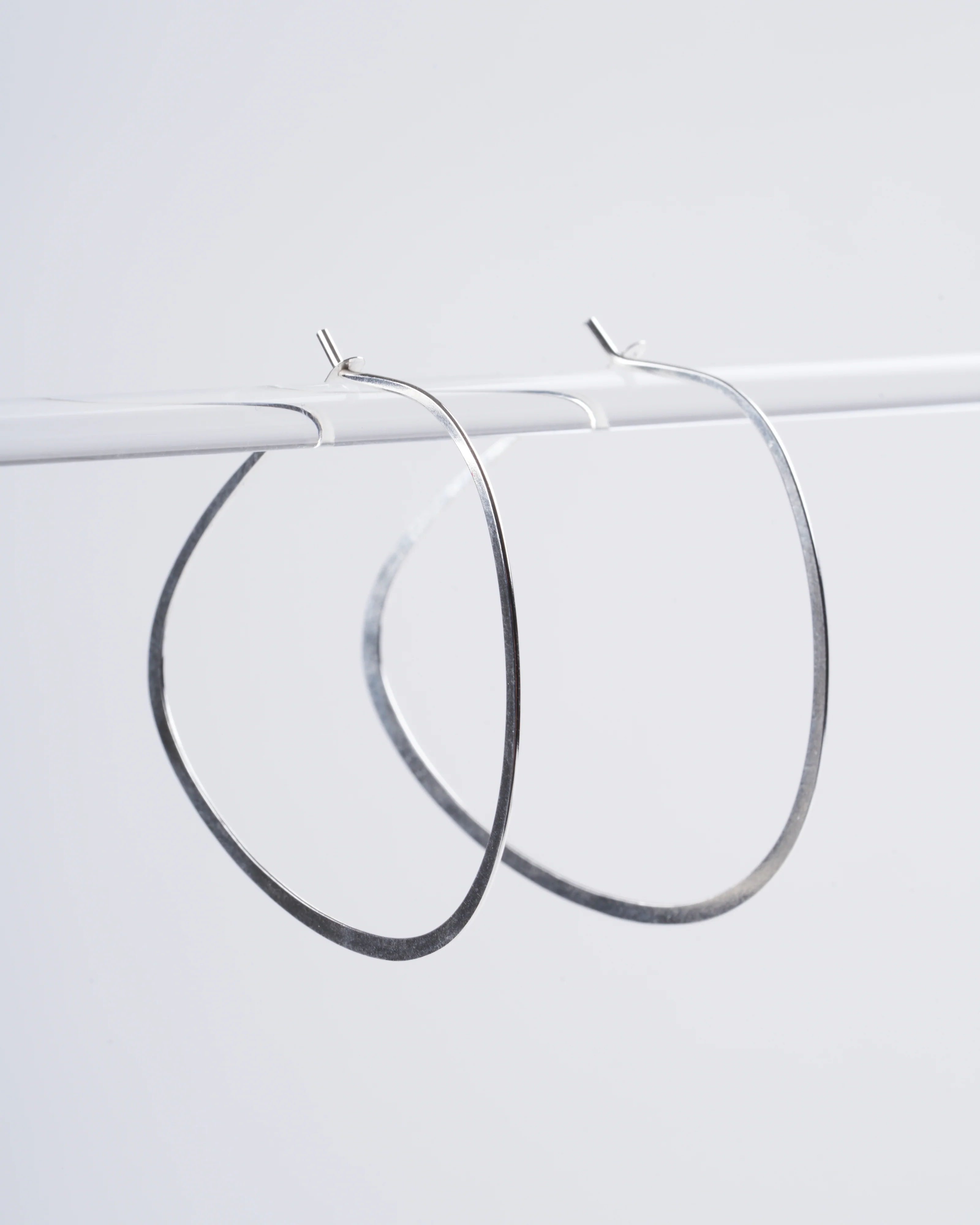 sterling silver triangle hoop - silver