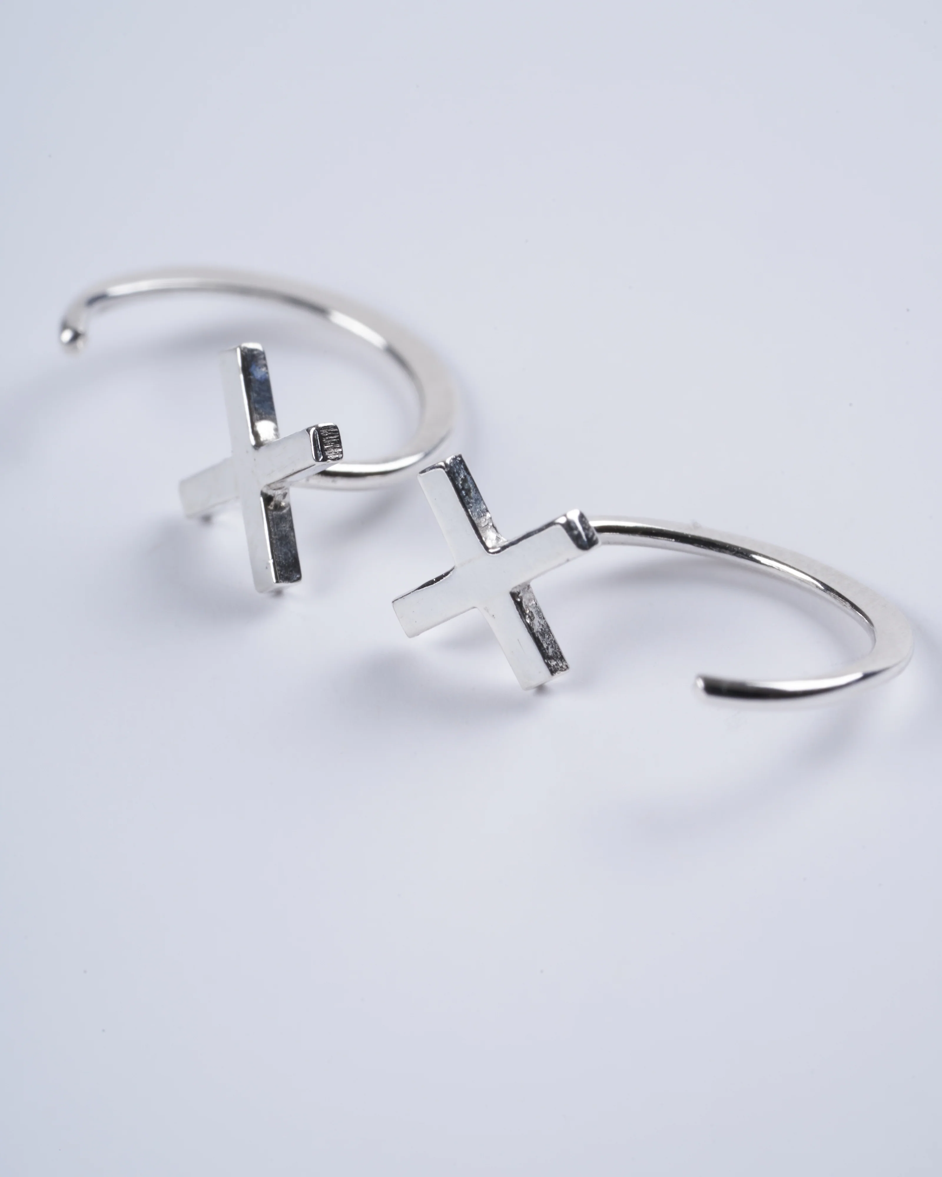 sterling silver x hug hoops - Image 2