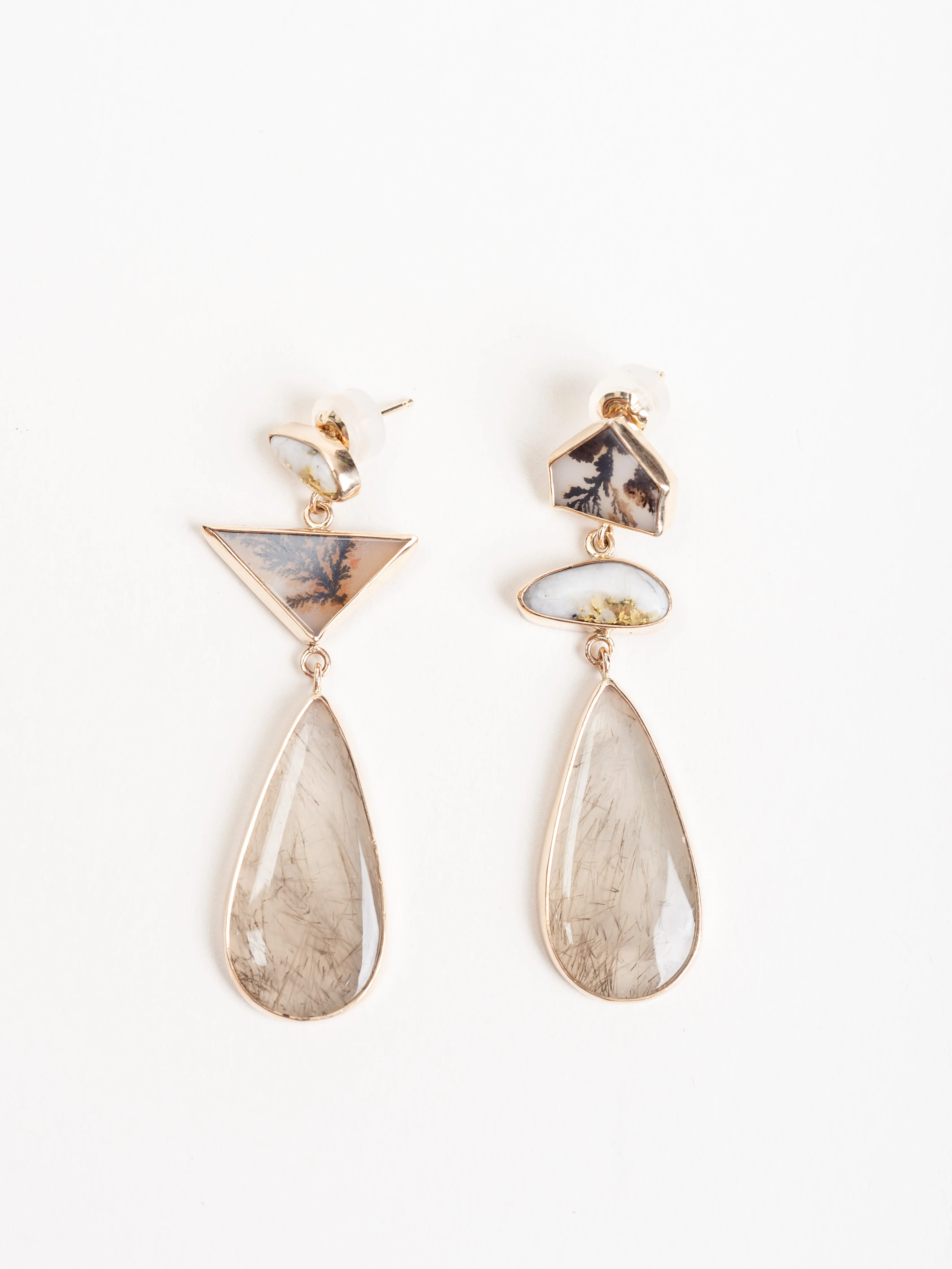one of a kind triple drop mismatch earring