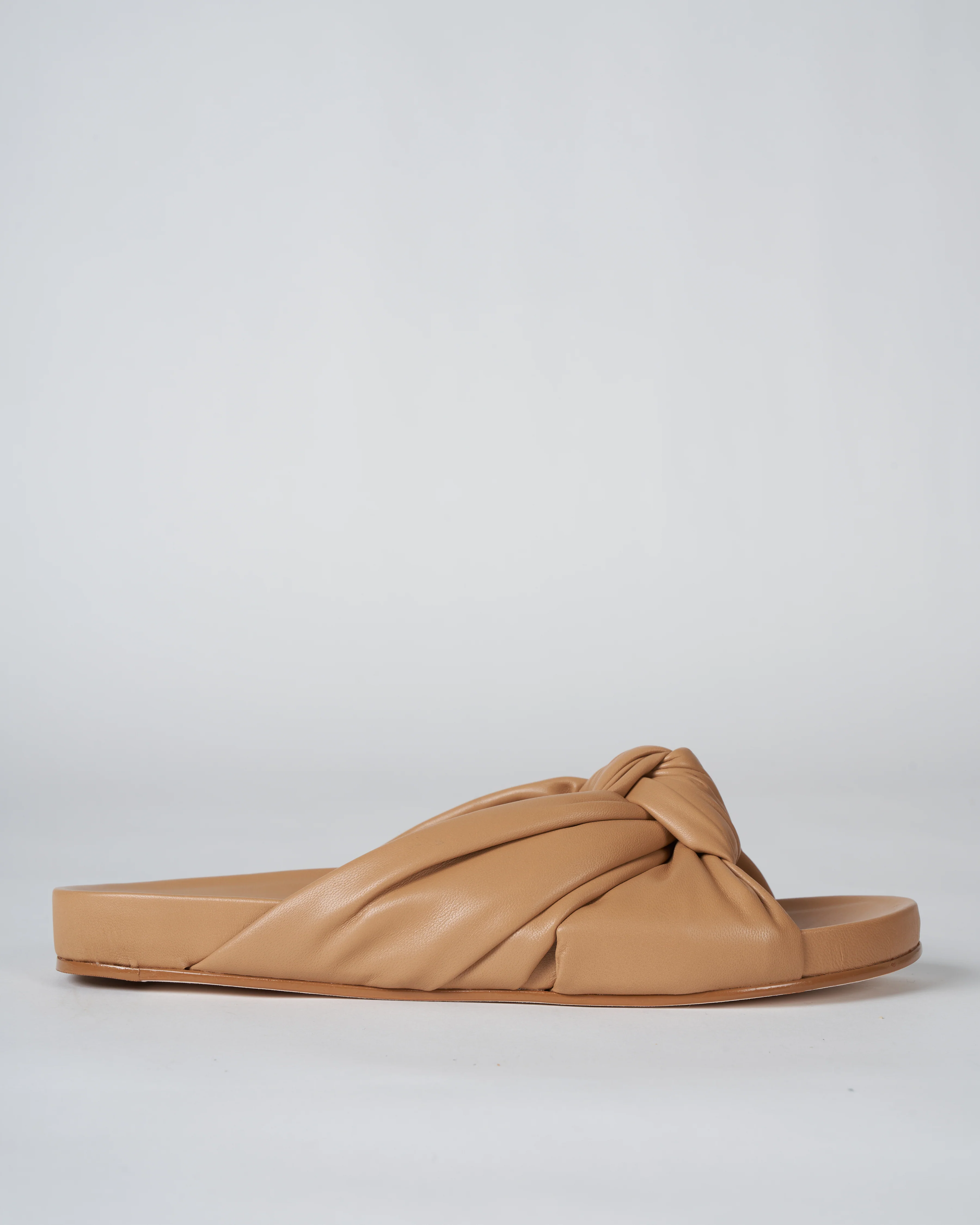 nora anatomic flat slide sandal - beige leather - Image 3
