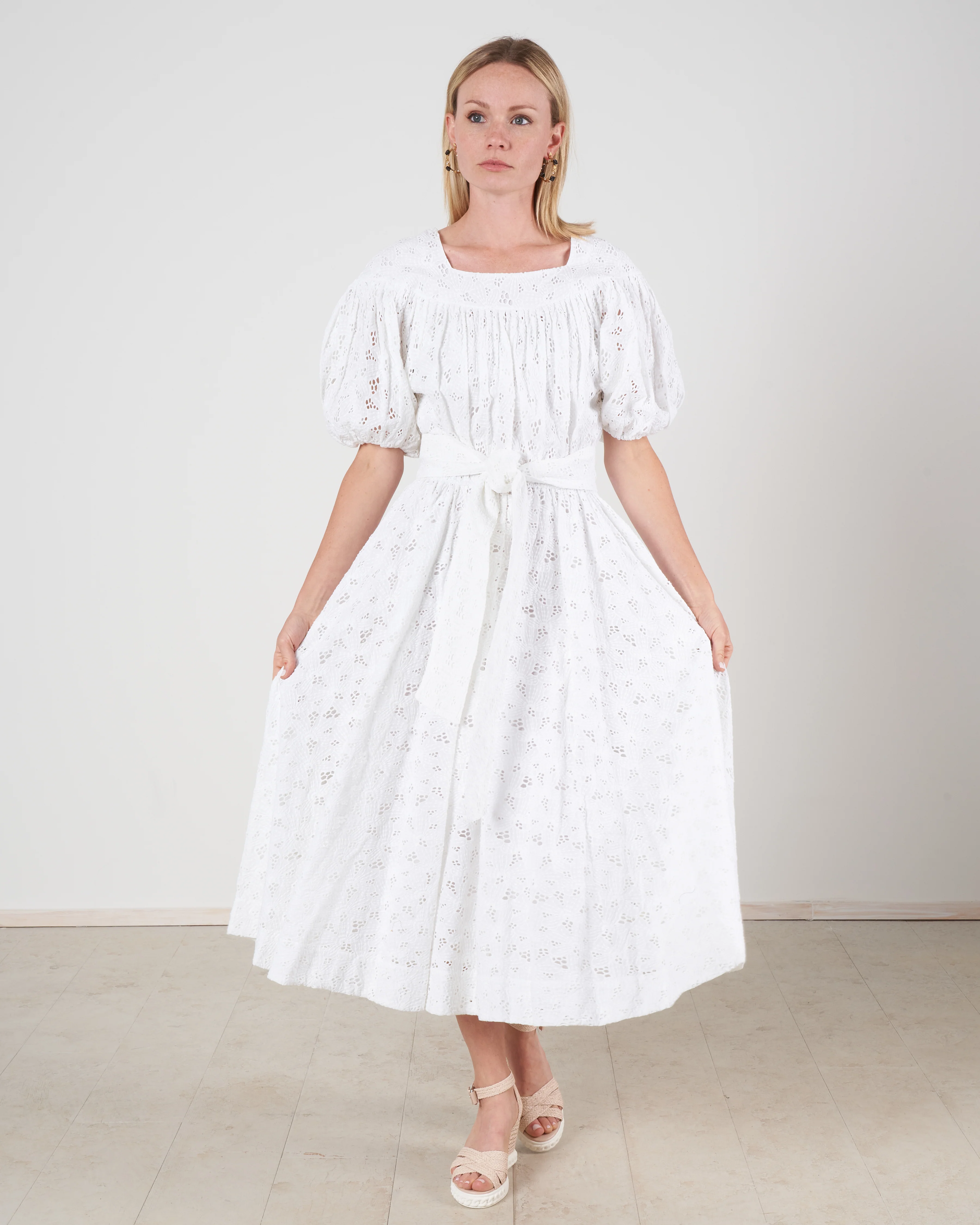 agustin eyelet dress - white - Image 3
