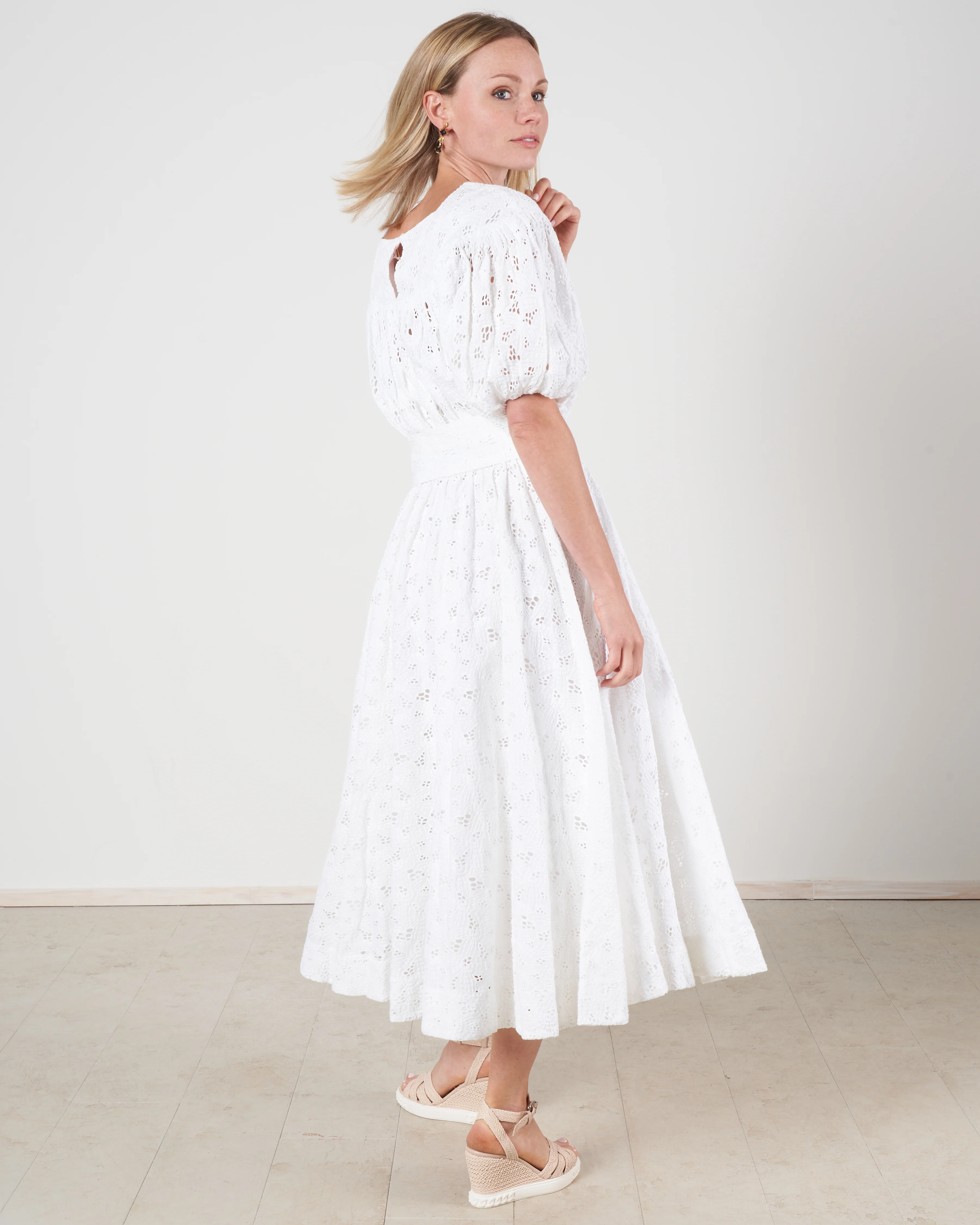 agustin eyelet dress - white - Image 4