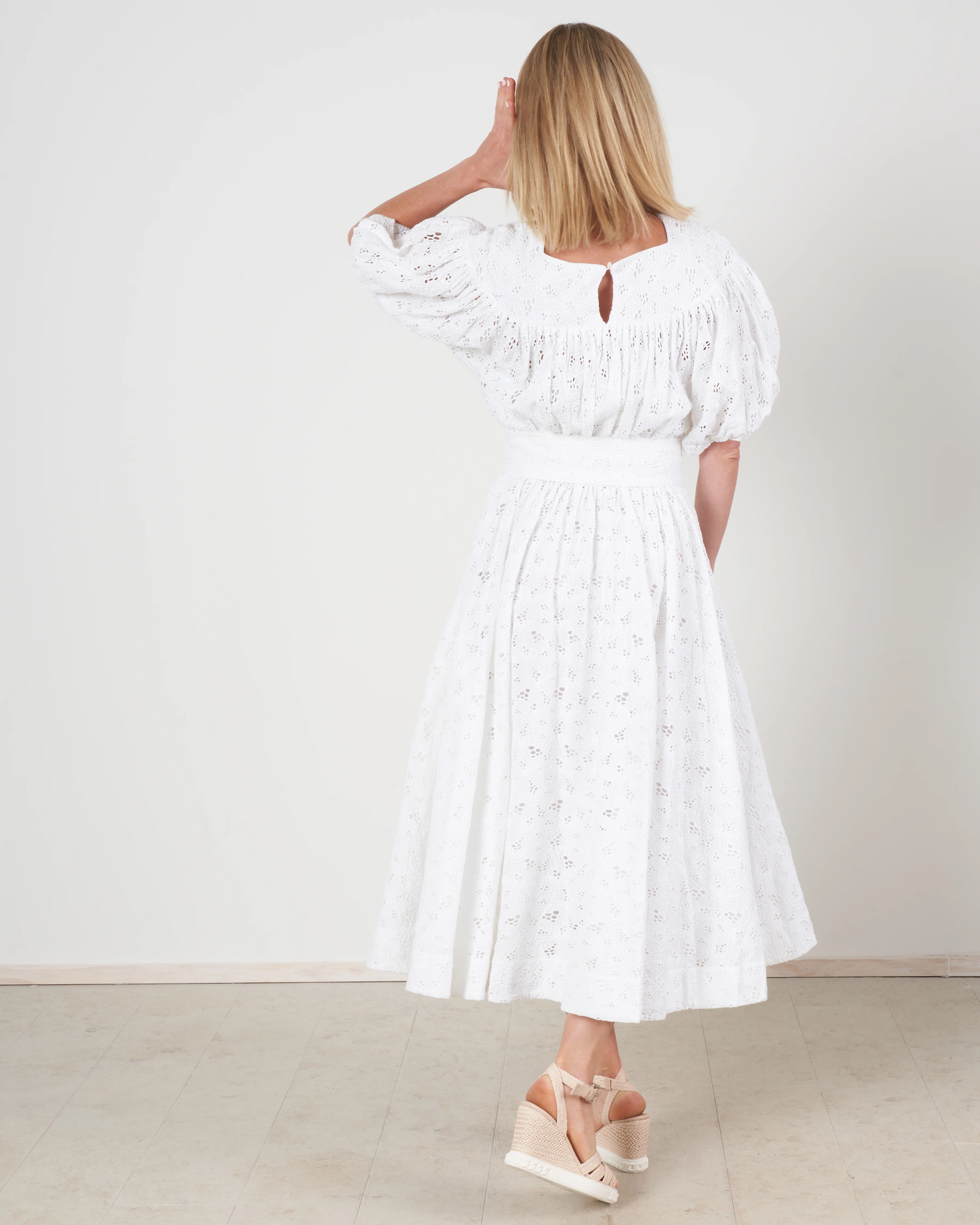 agustin eyelet dress - white - Image 5