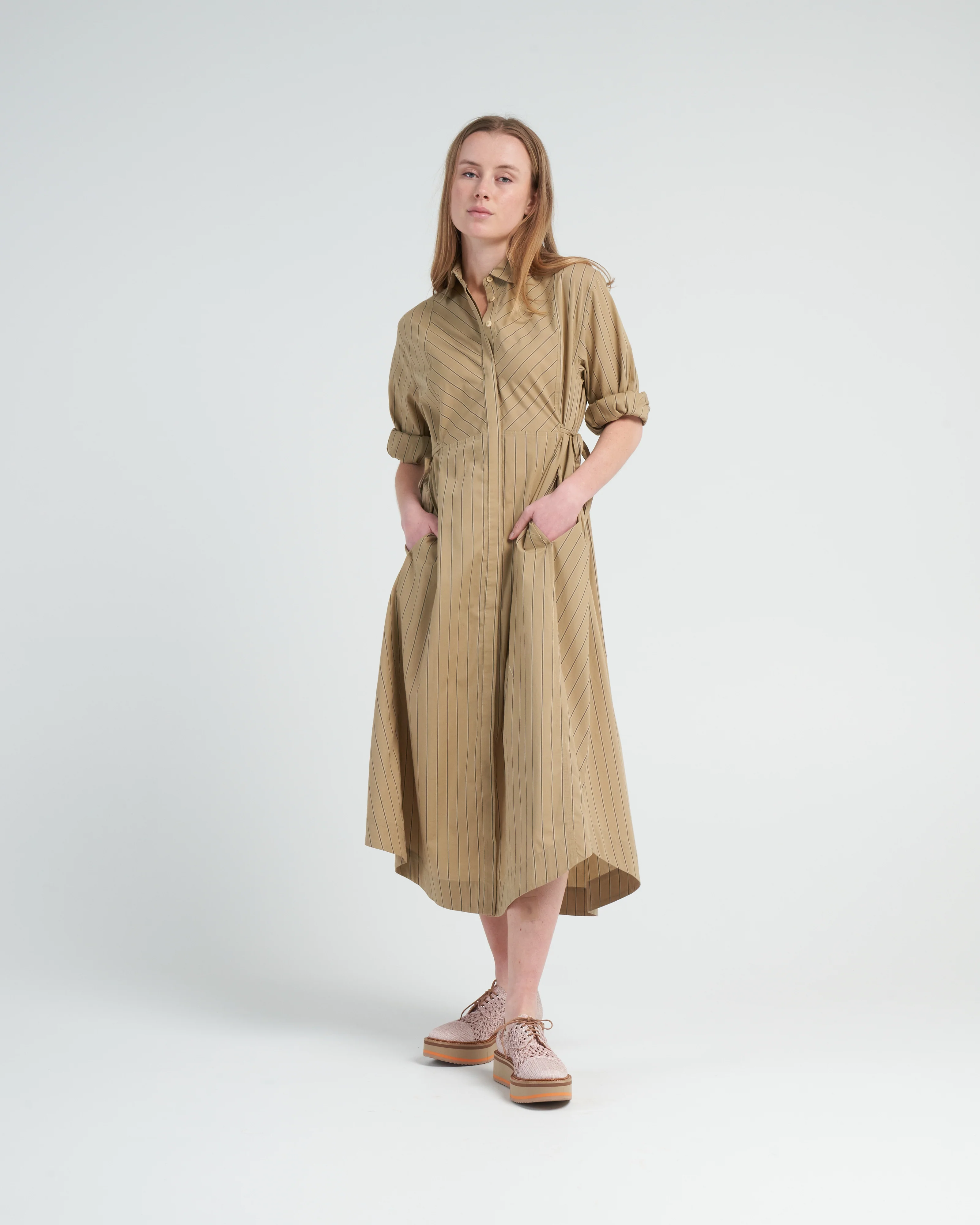 bellport stripe dress - mustard stripe - Image 2