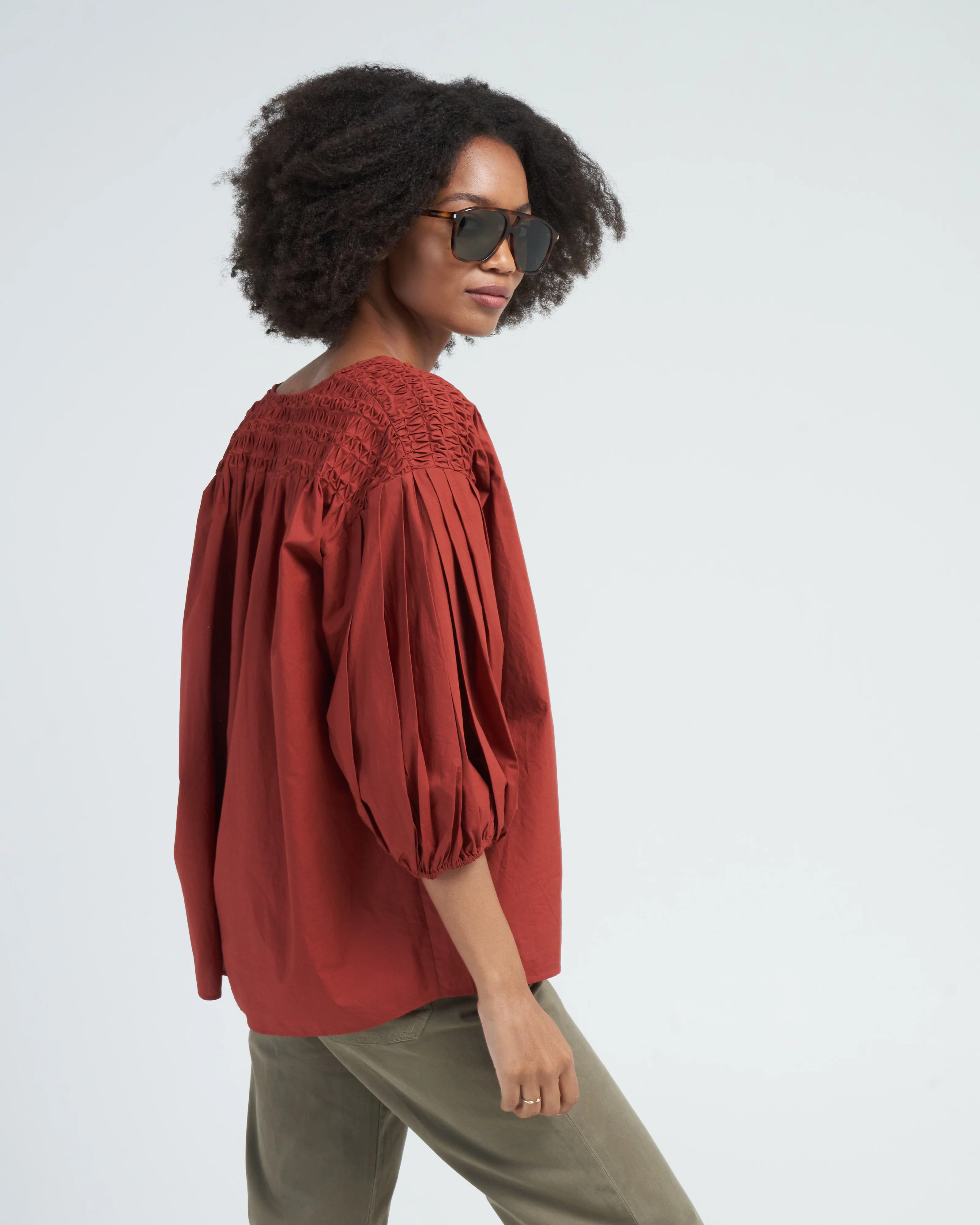 dalen woven top - terracotta - Image 3