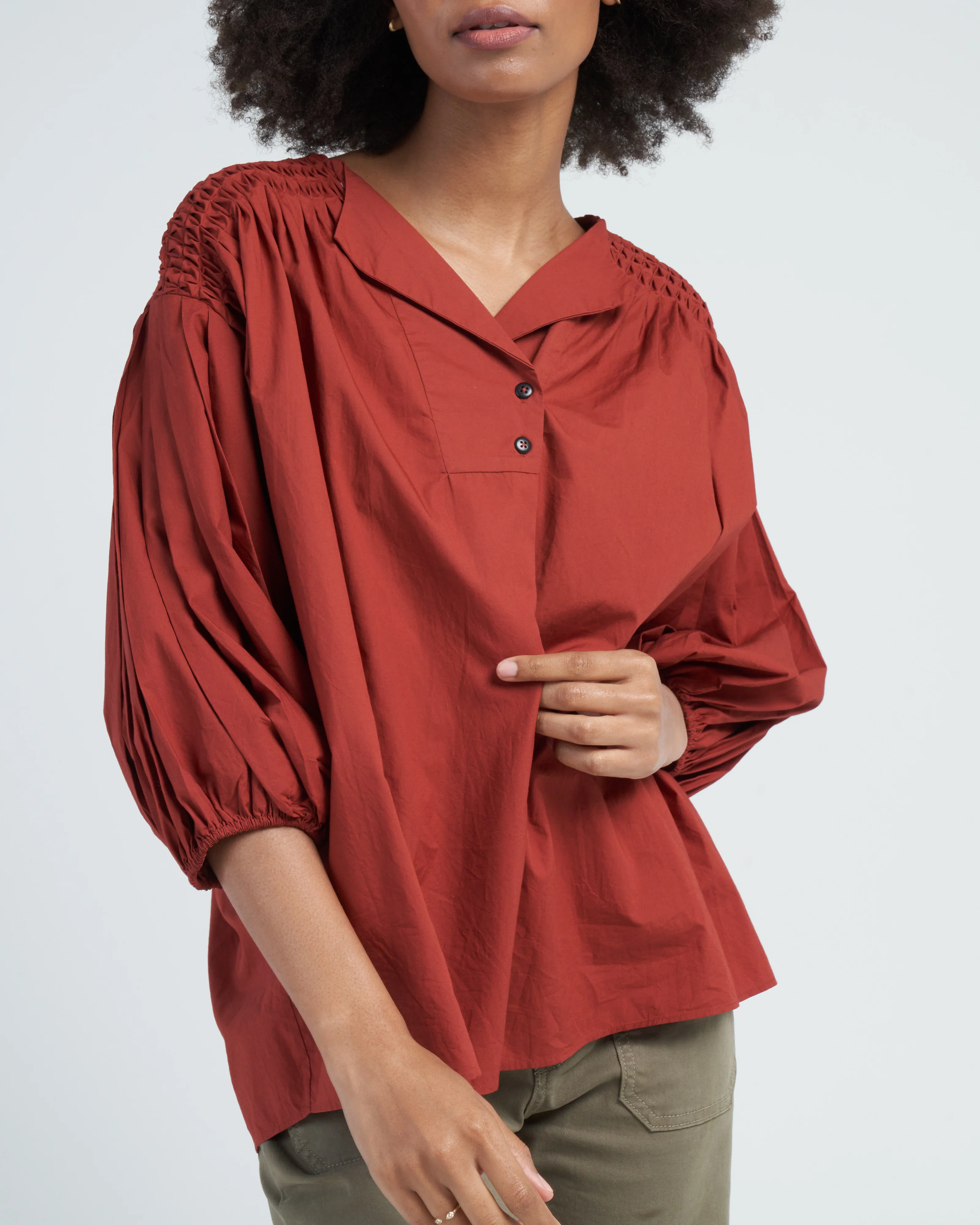 dalen woven top - terracotta - Image 5
