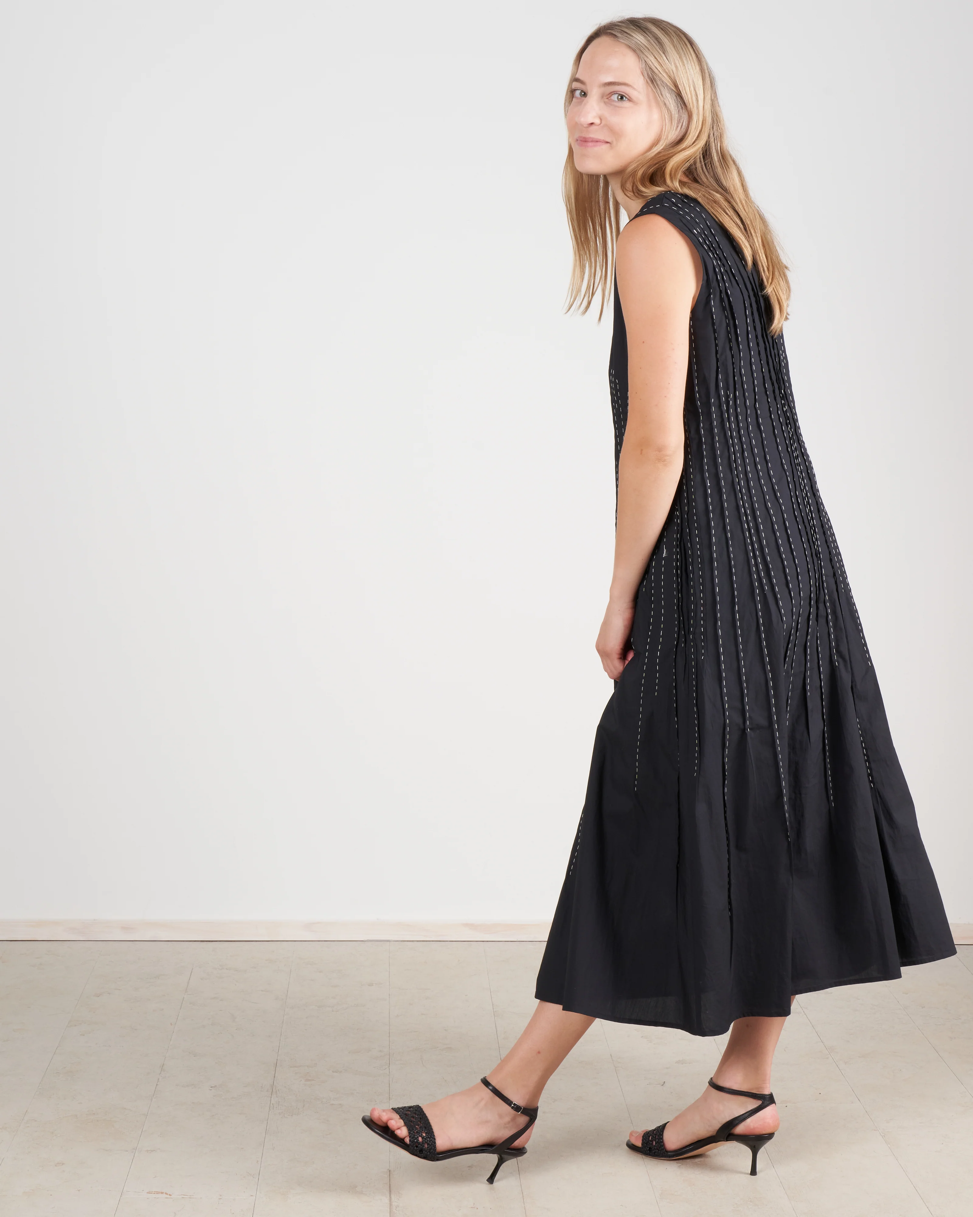 eaton dress - black/ivory embroidery - Image 2