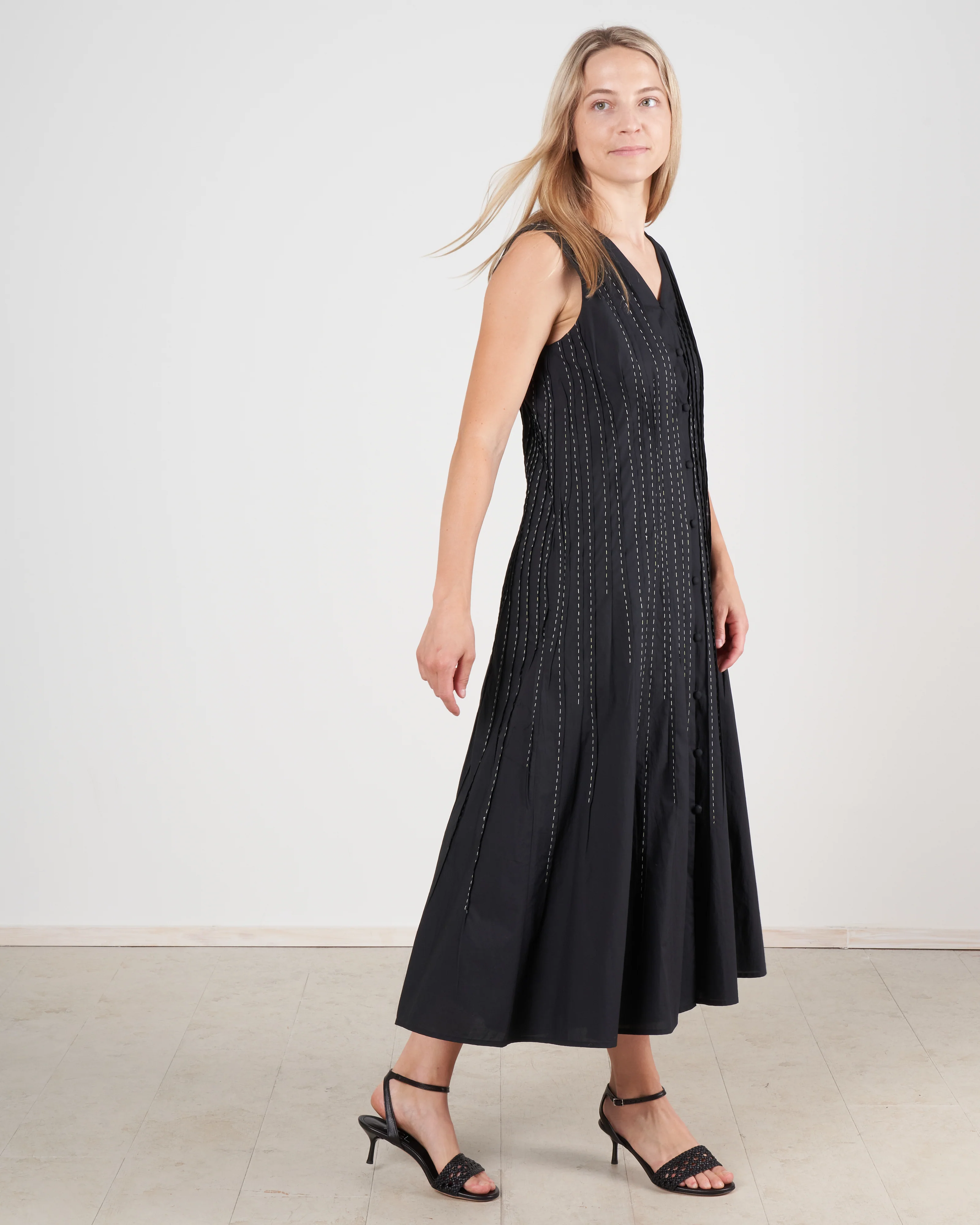 eaton dress - black/ivory embroidery - Image 3