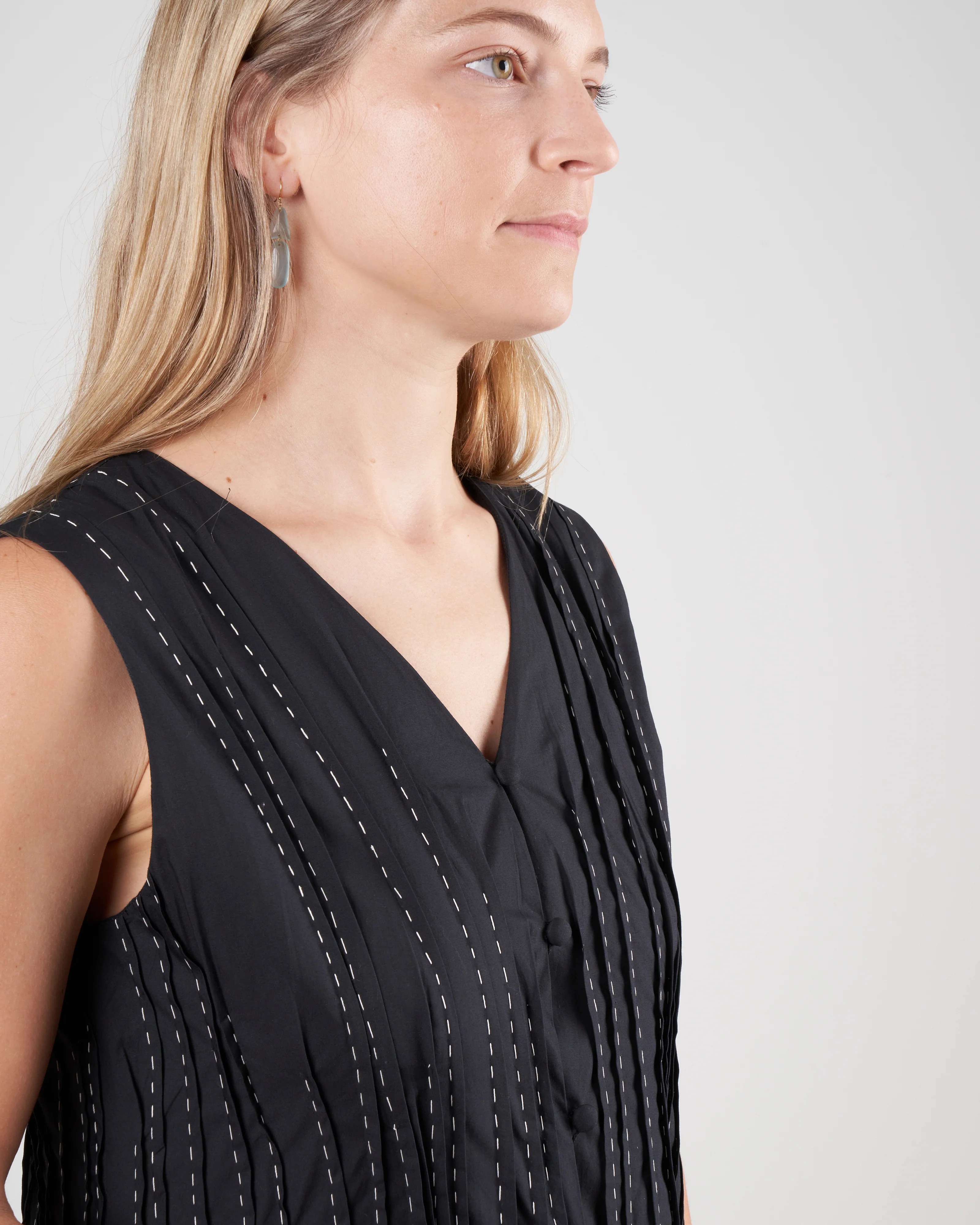 eaton dress - black/ivory embroidery - Image 4
