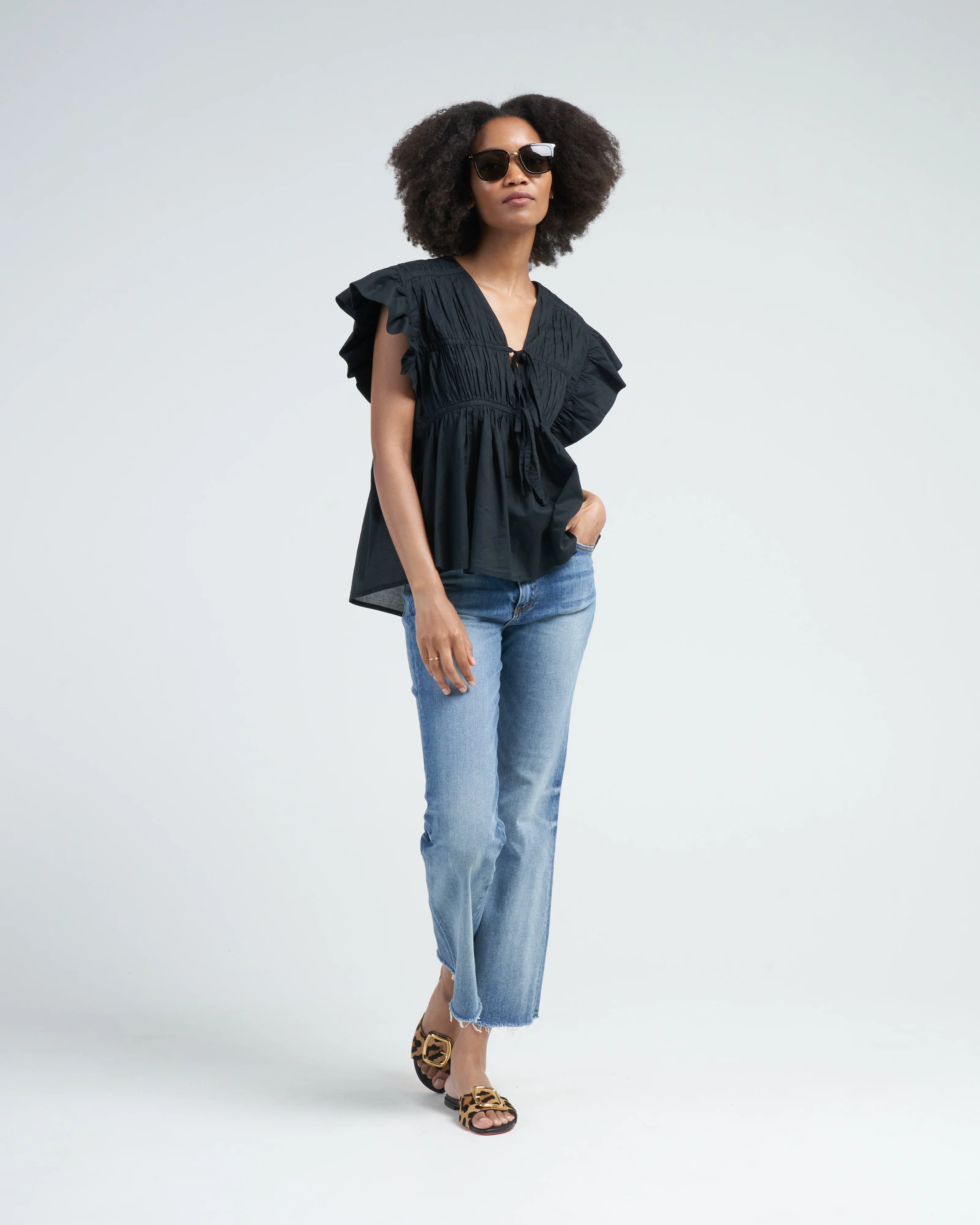 mesa woven top - black - Image 2