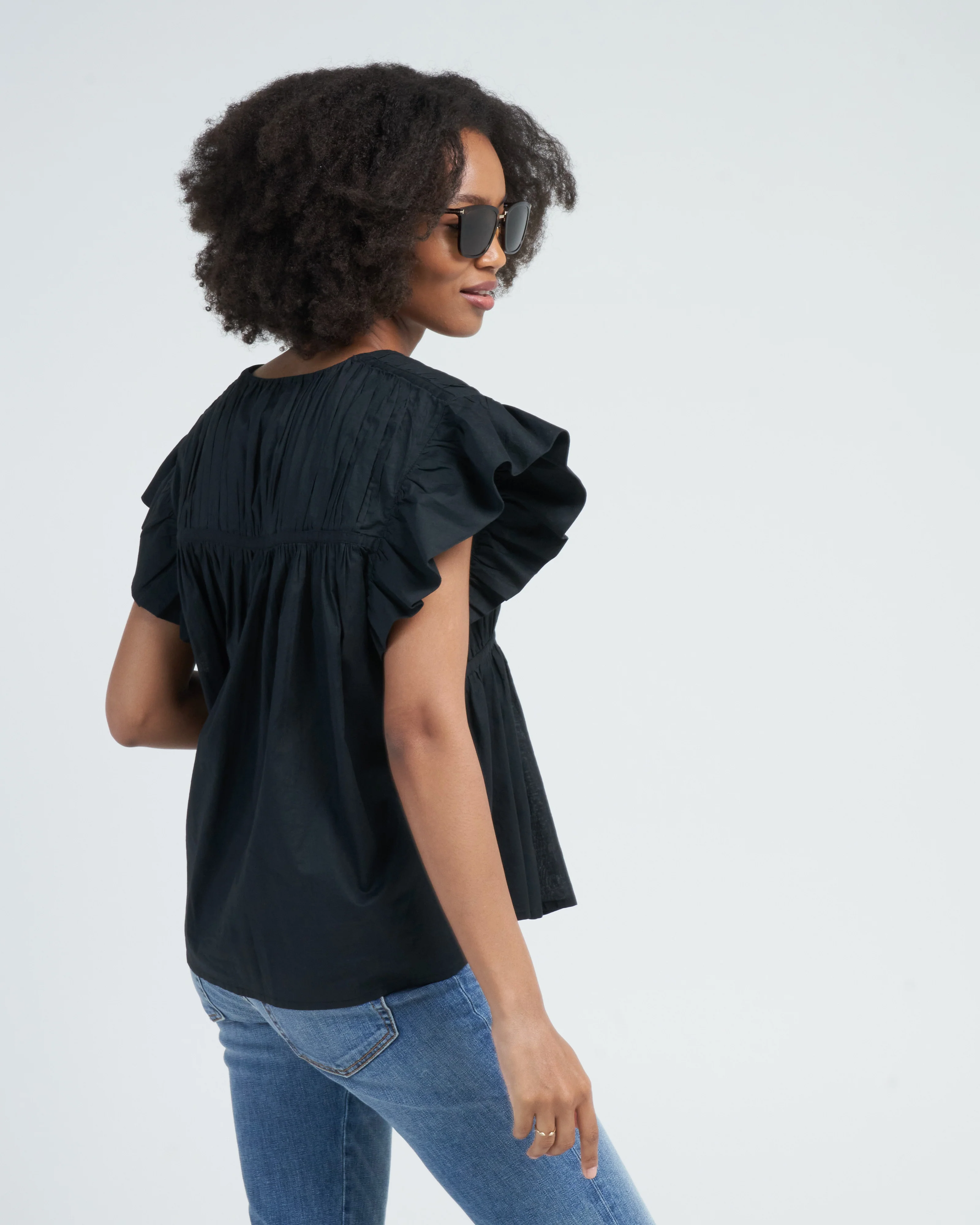 mesa woven top - black - Image 3