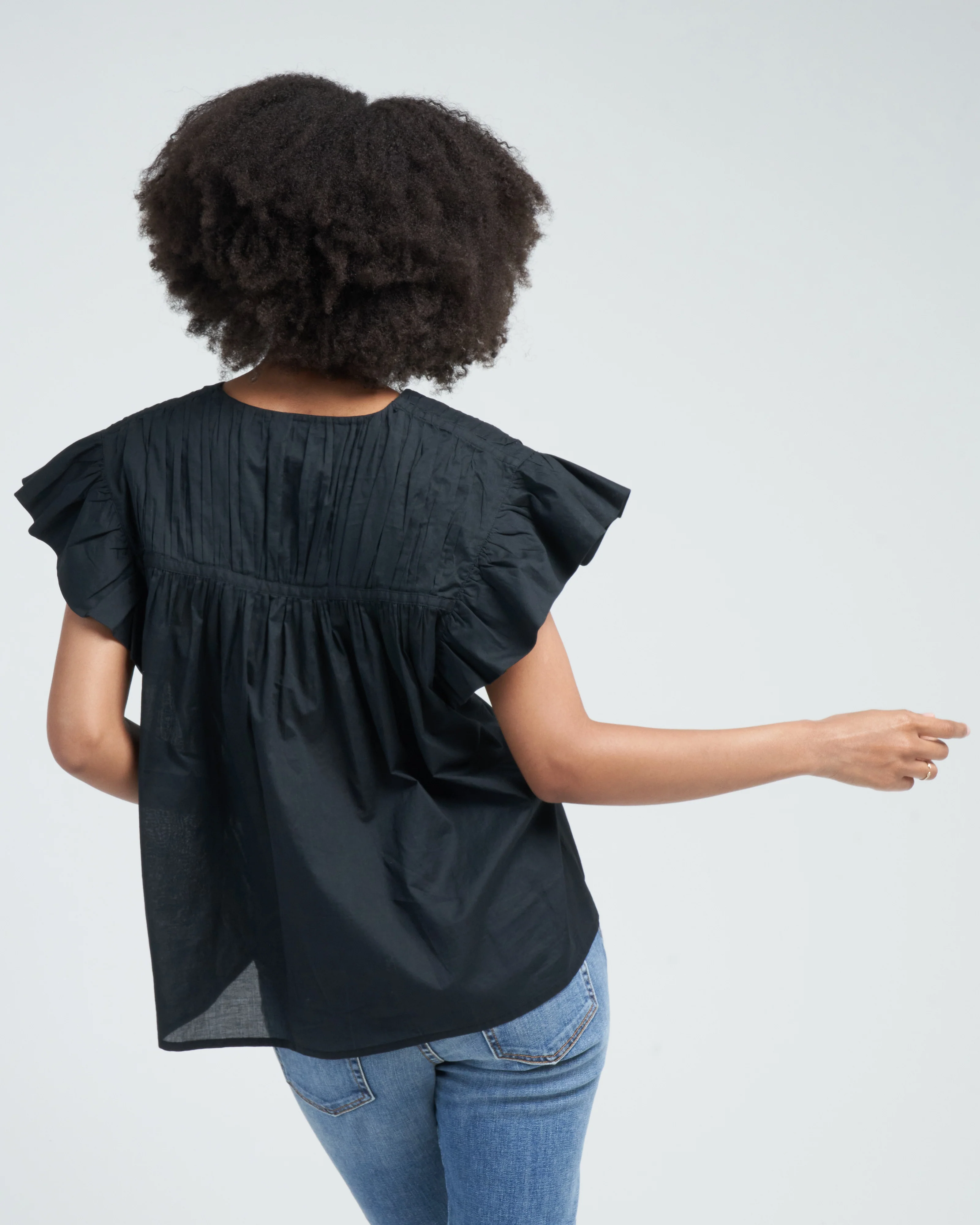 mesa woven top - black - Image 4