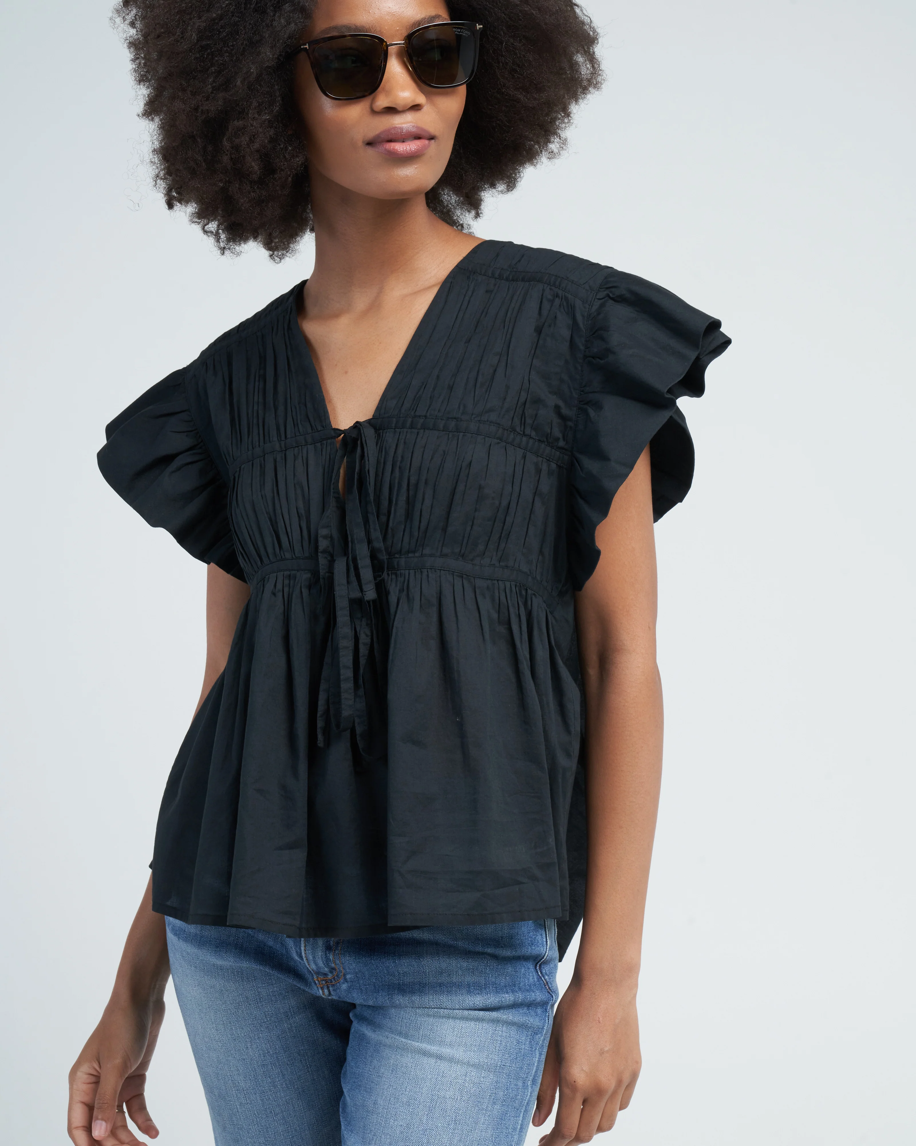 mesa woven top - black - Image 5