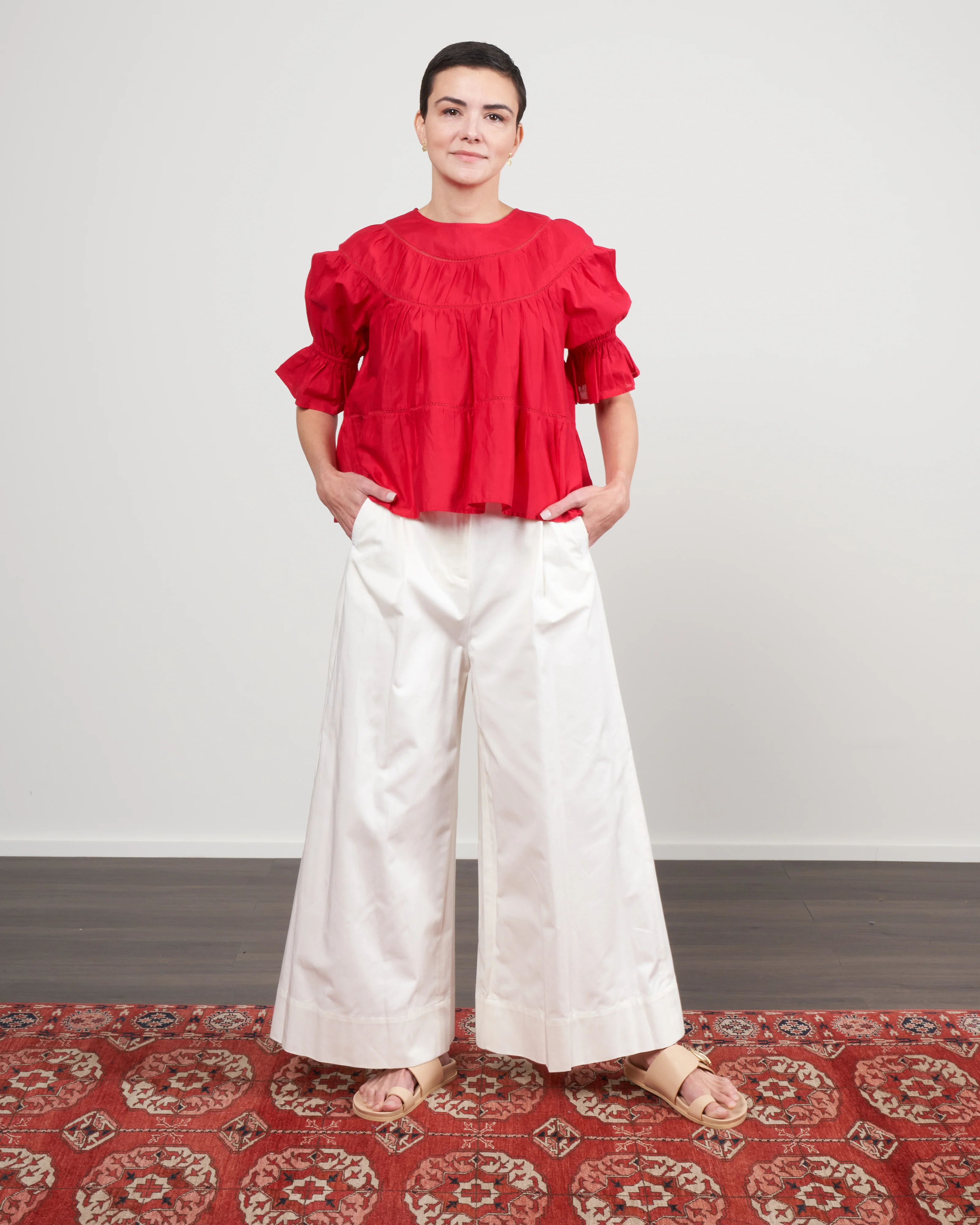 sargent emb pant - ivory - Image 2