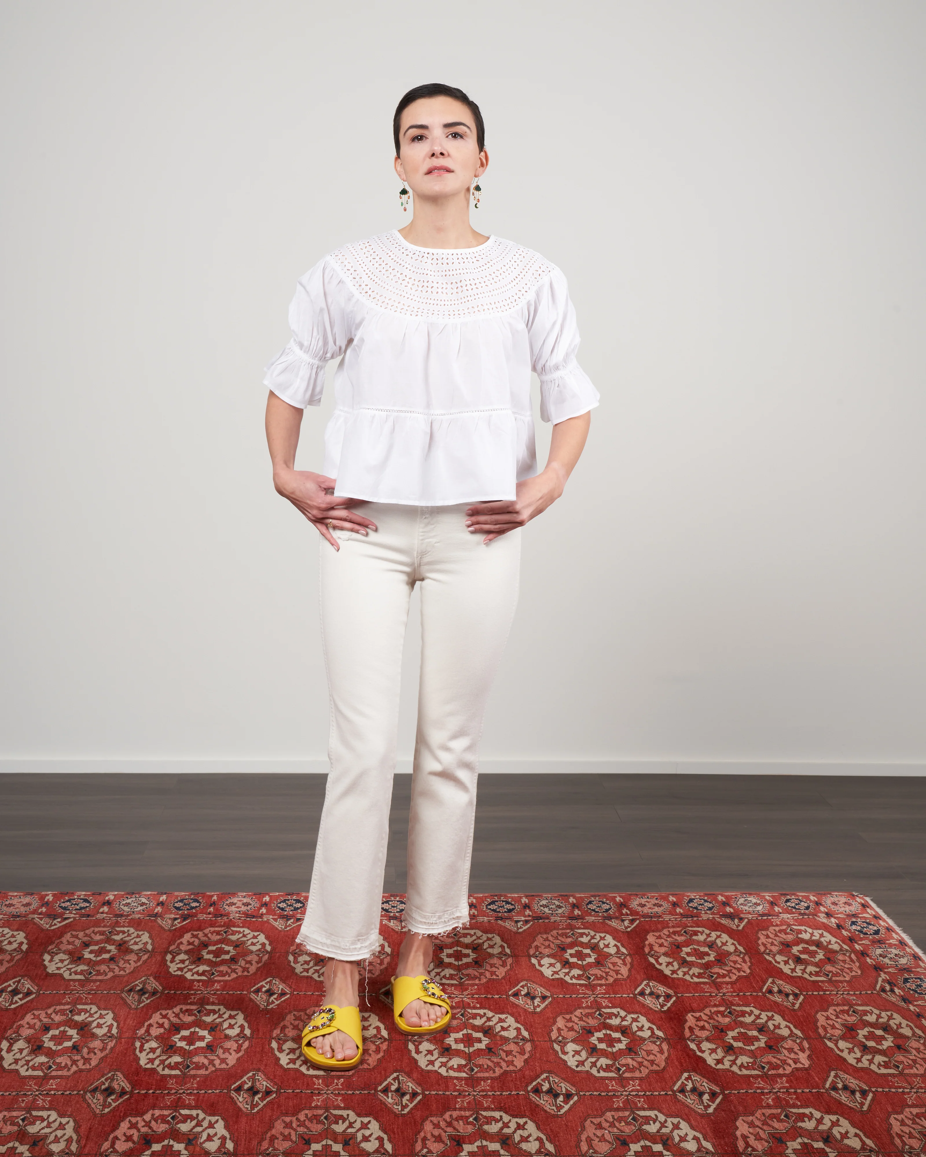 sol eyelet blouse - white - Image 2