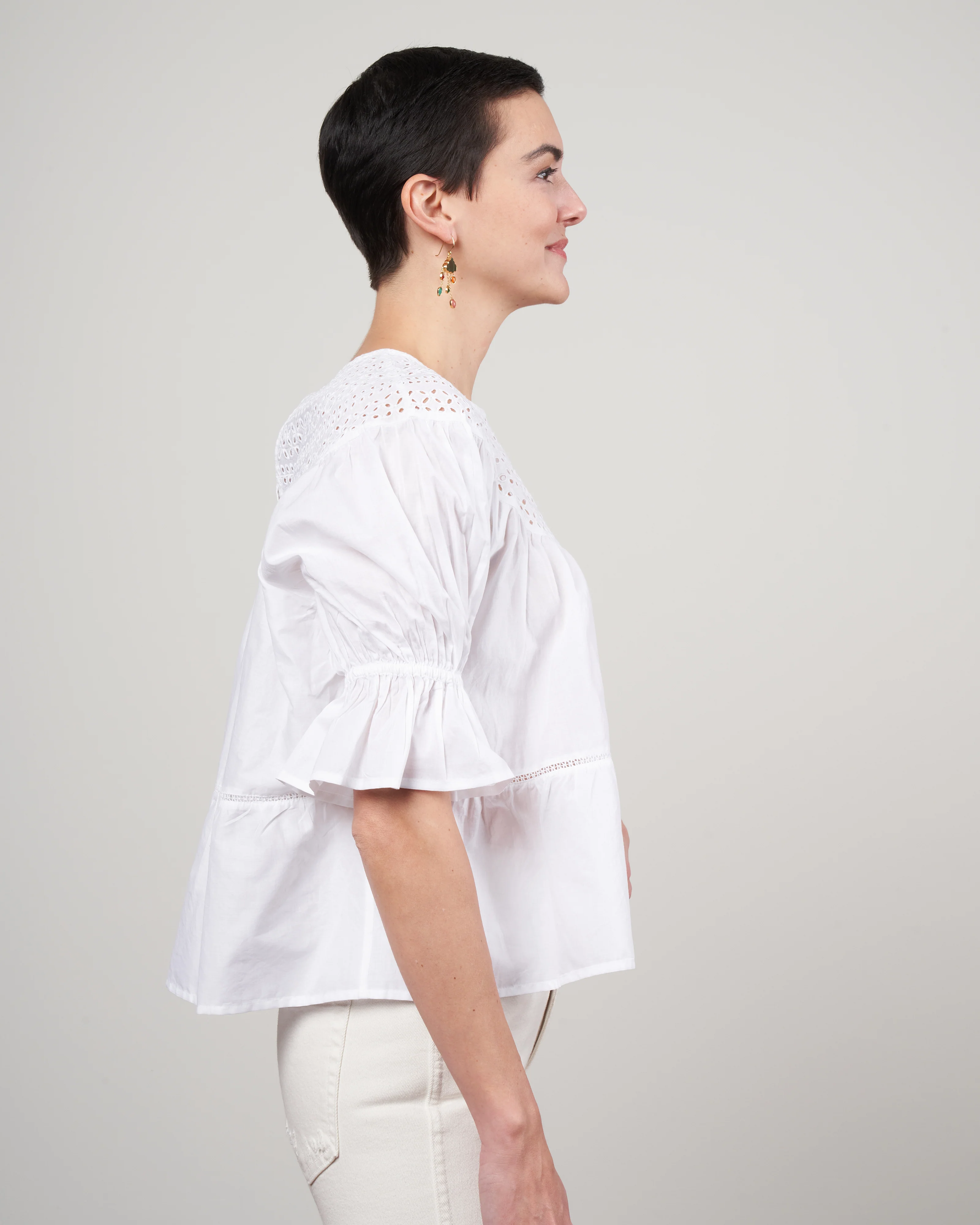 sol eyelet blouse - white - Image 3