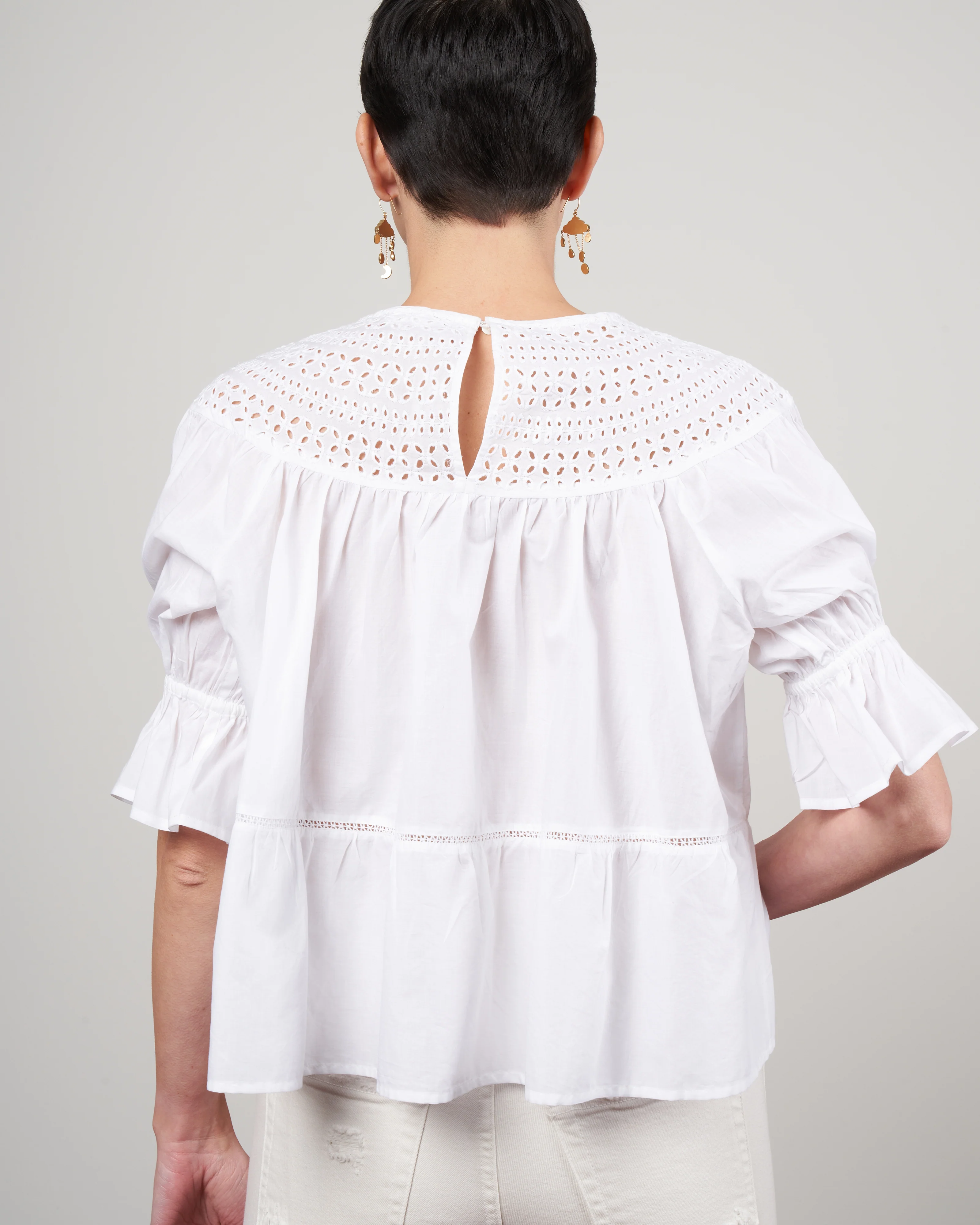sol eyelet blouse - white - Image 4