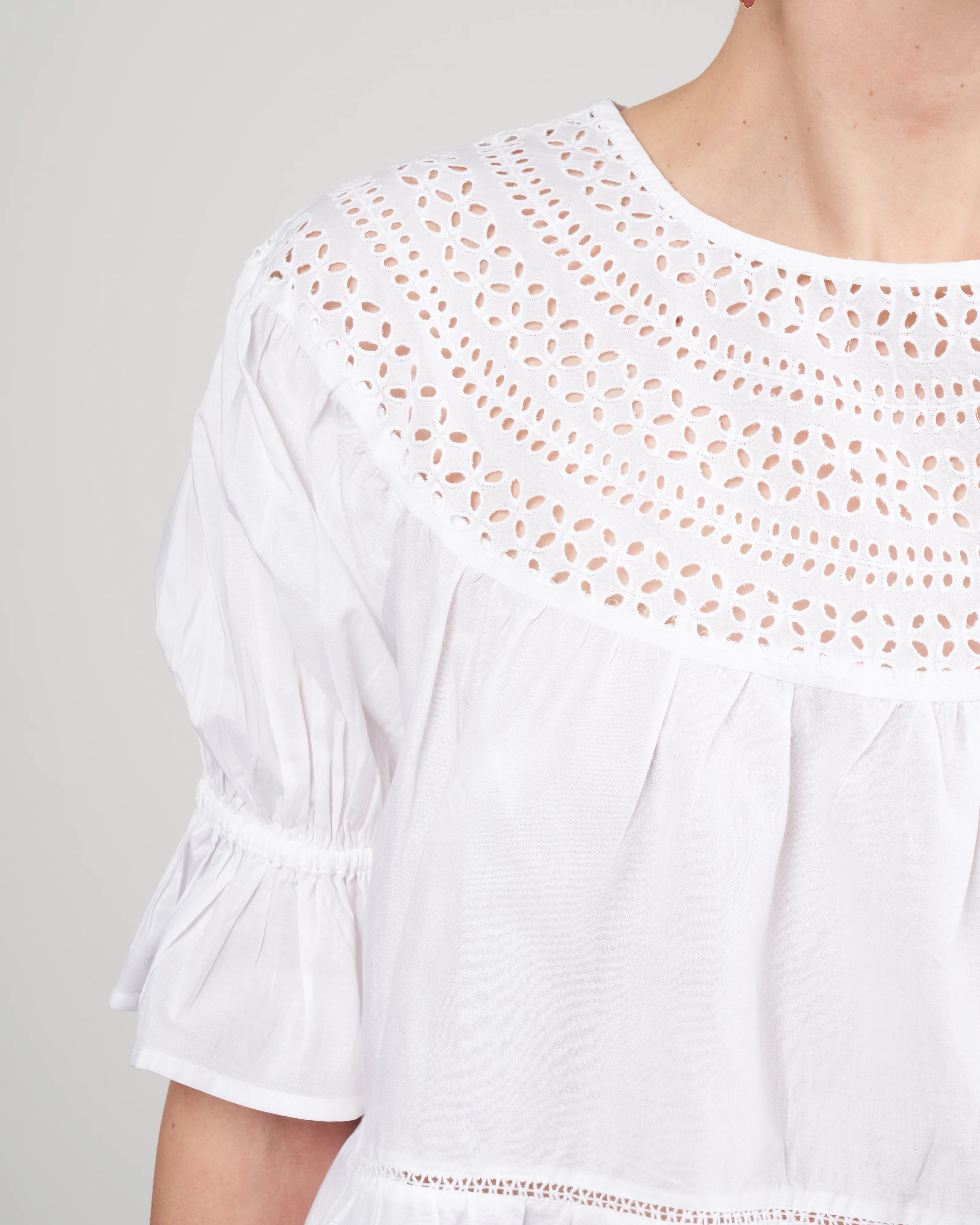 sol eyelet blouse - white - Image 5