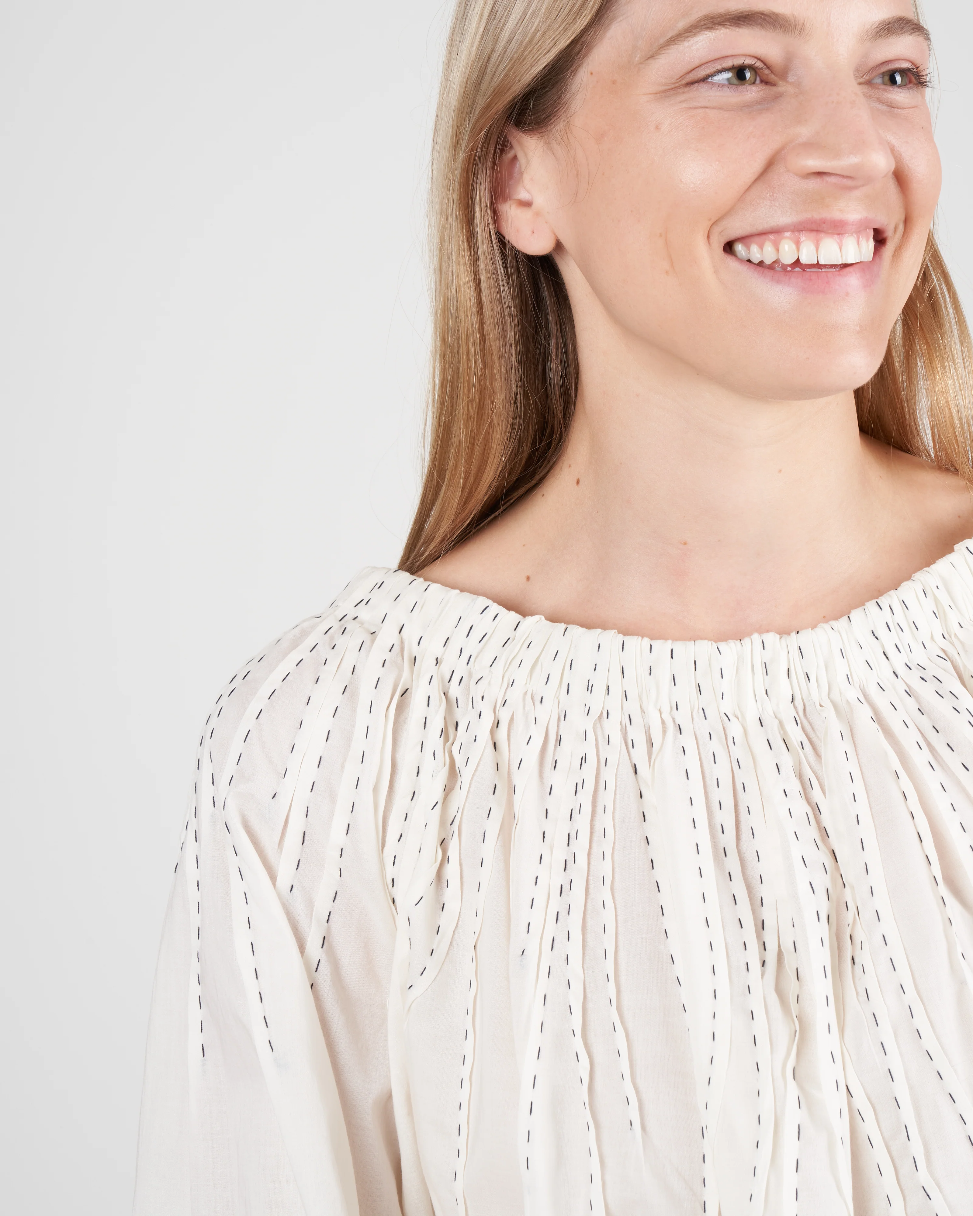 wilding blouse - ivory/navy - Image 3