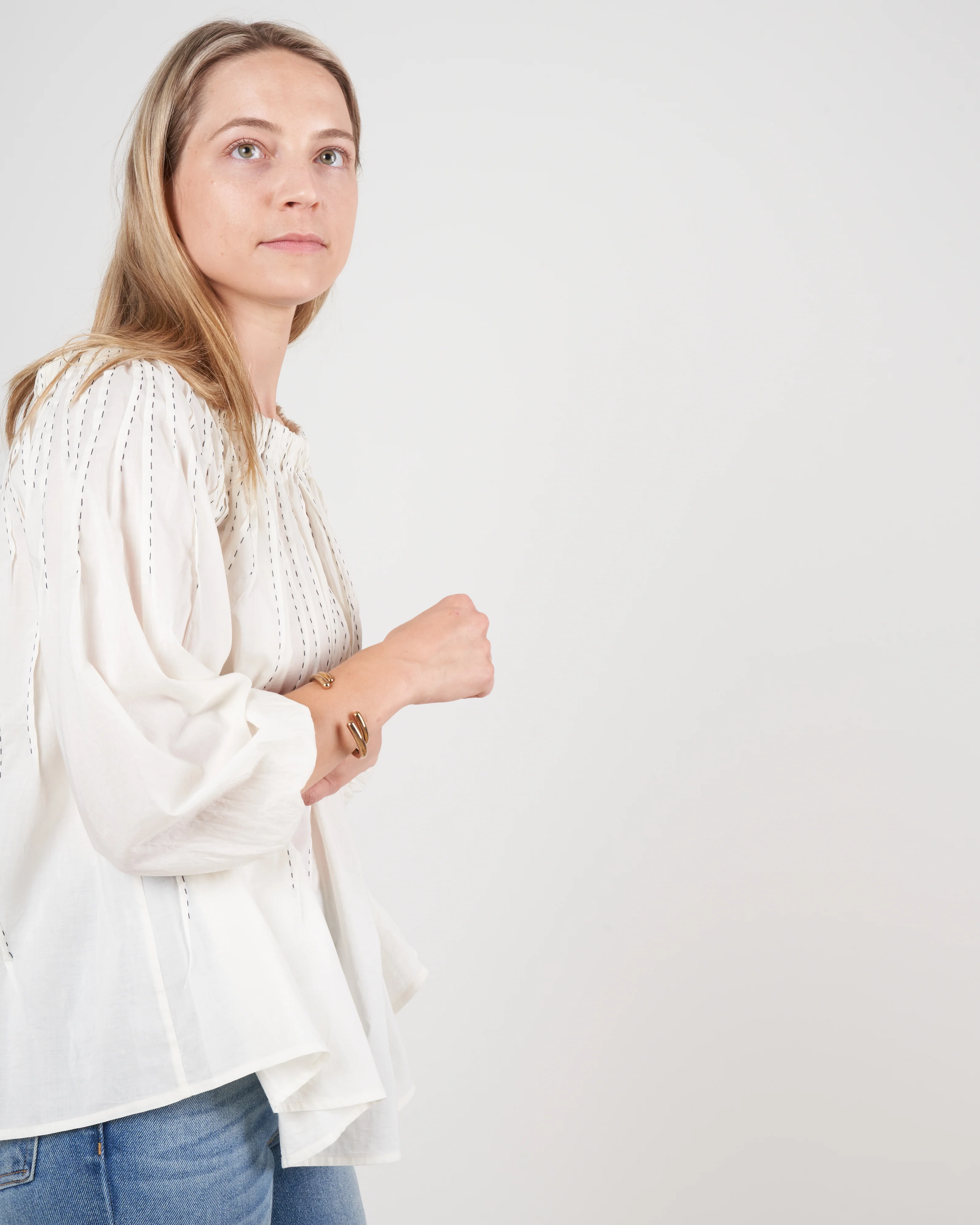 wilding blouse - ivory/navy - Image 5
