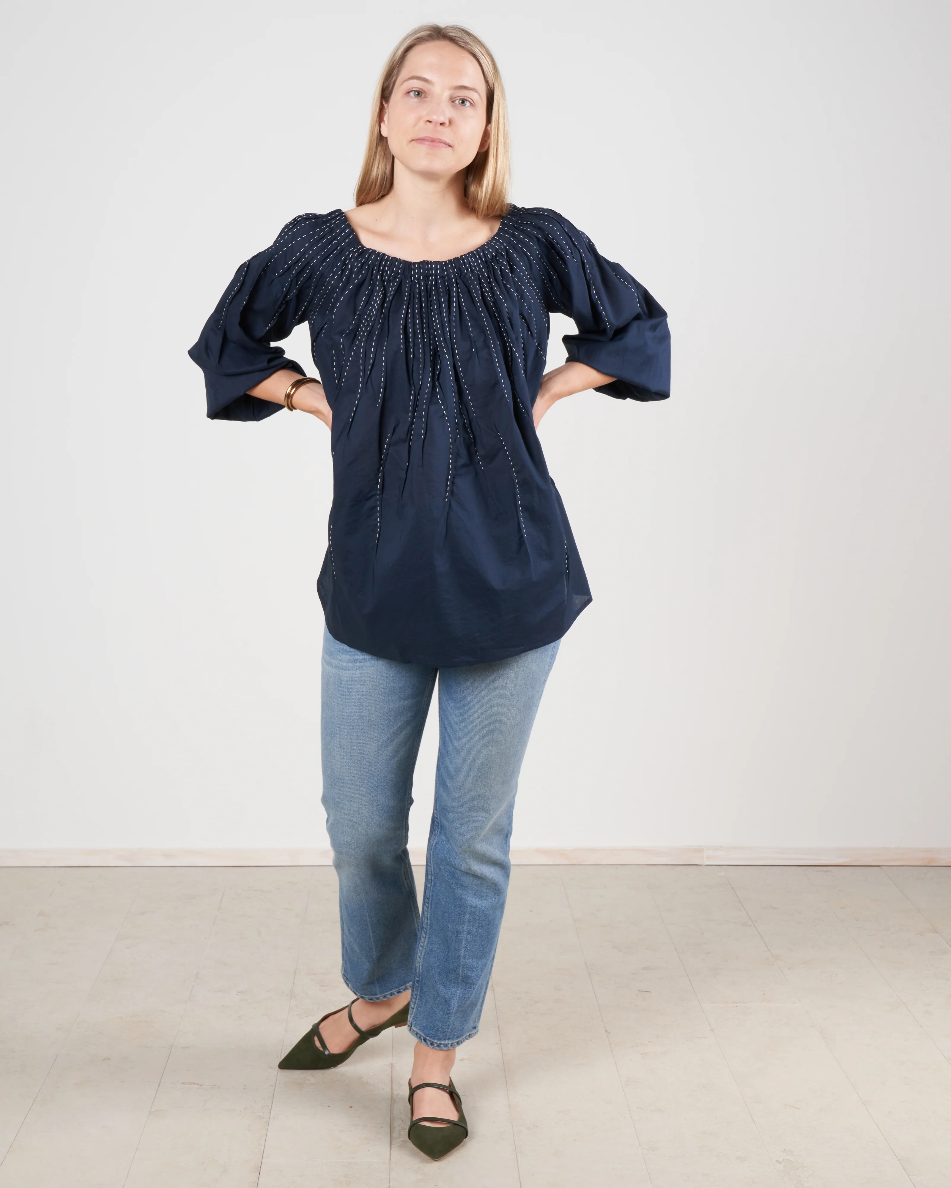 wilding blouse - navy/ivory - Image 5