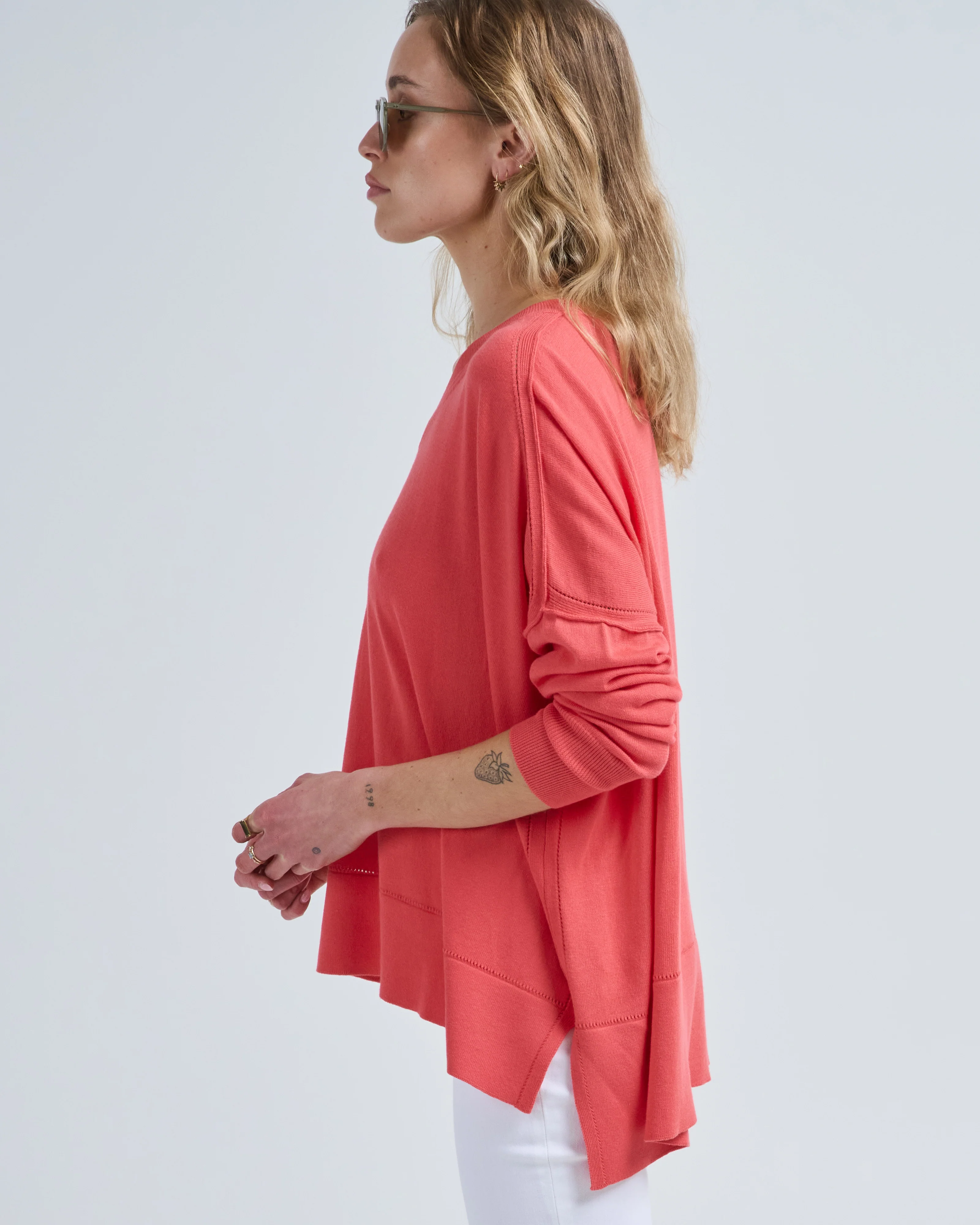 cotton pointelle v-neck - Image 2