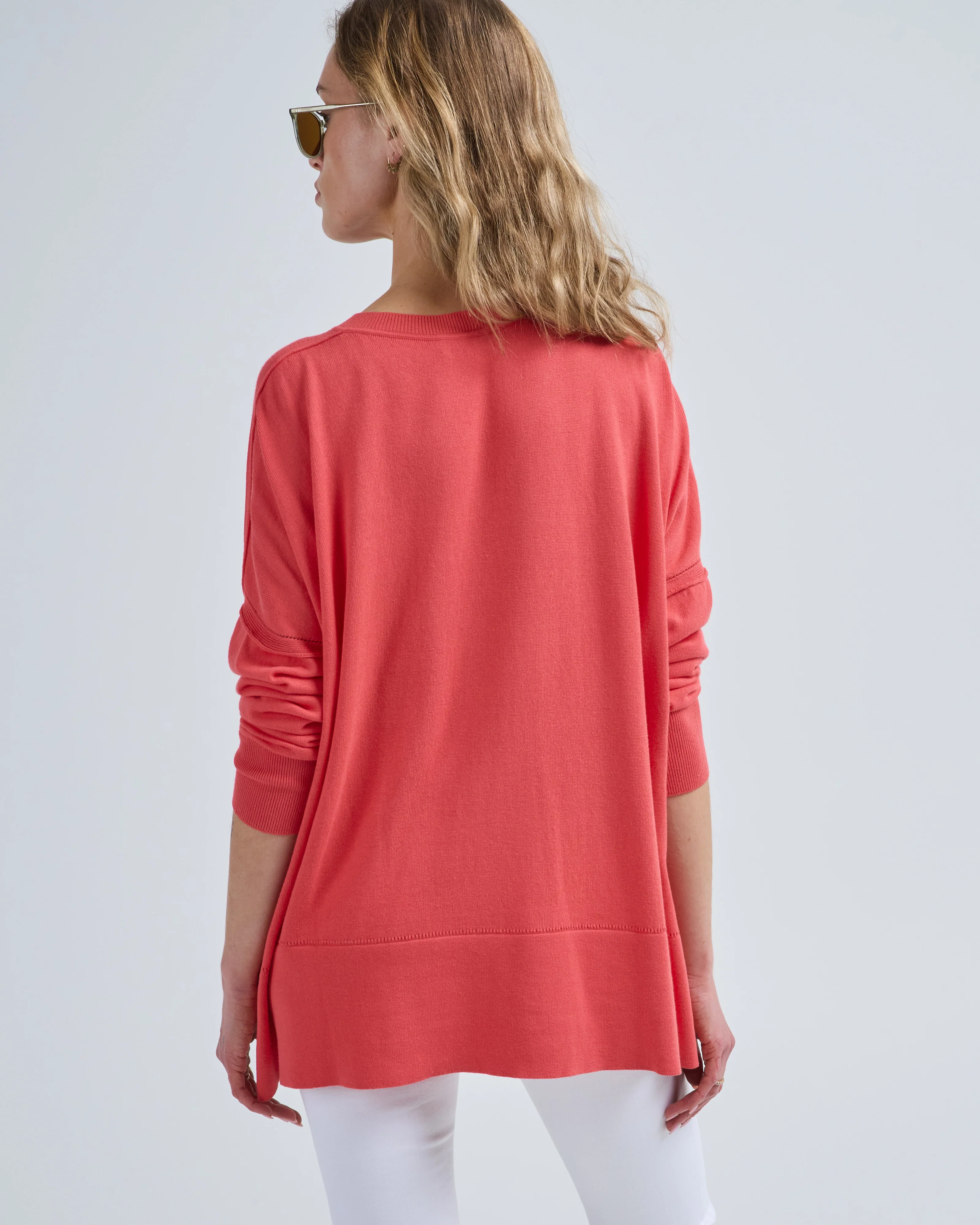 cotton pointelle v-neck - Image 3