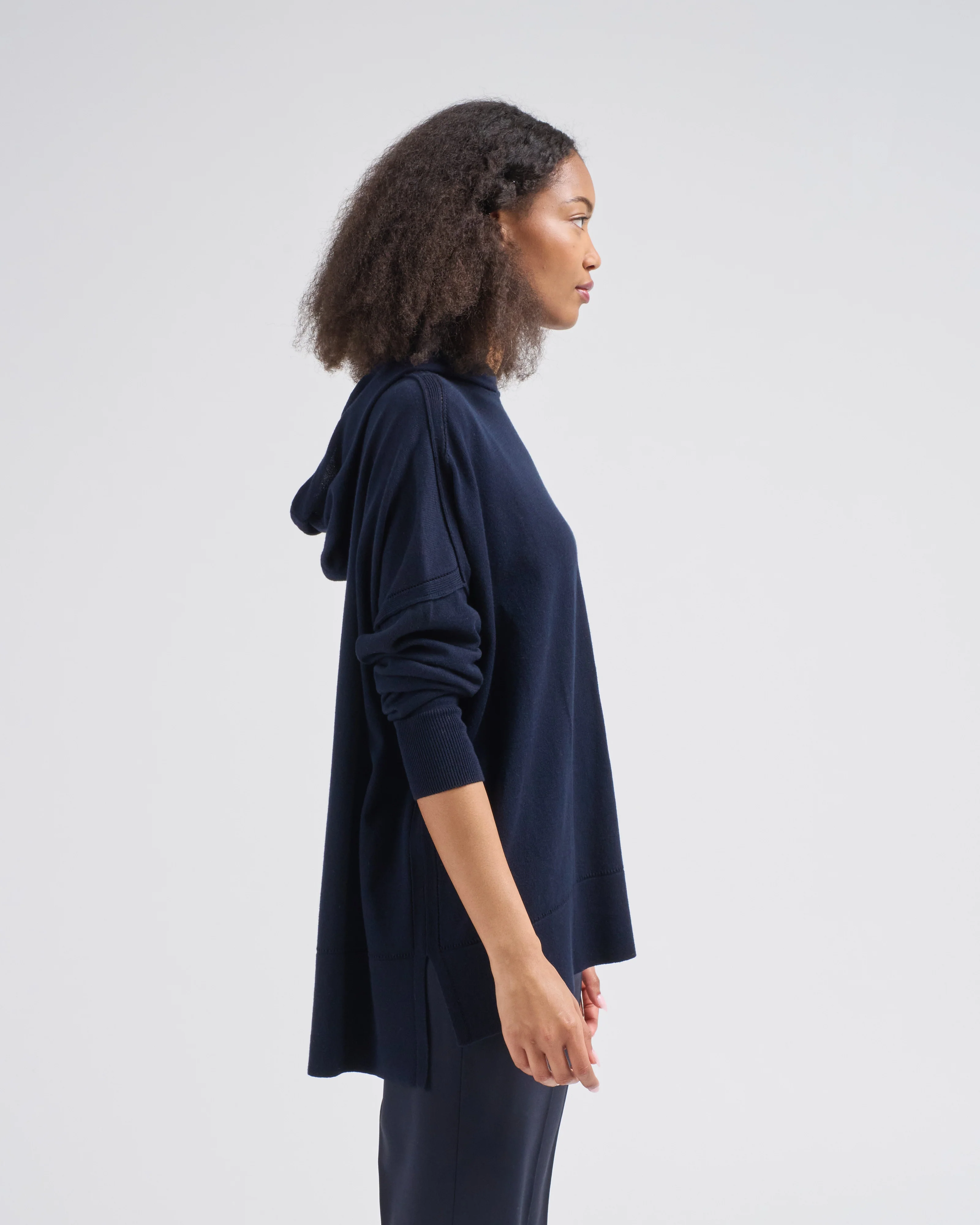 cotton pointelle hoodie - Image 3
